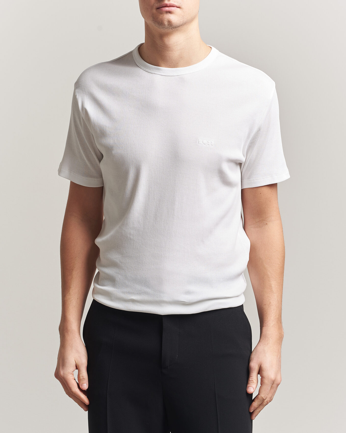 Hombres | Camisetas | BOSS BLACK | 2-Pack Ribbed T-Shirt White/Black