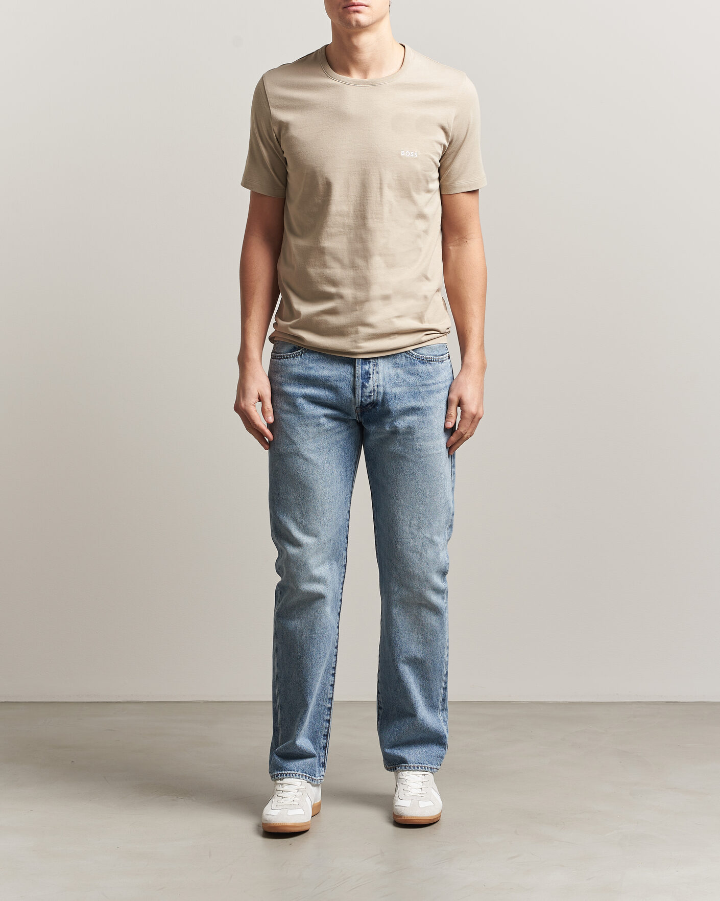 Hombres | Camisetas | BOSS BLACK | 3-Pack Crew Neck T-Shirt White/Blue/Beige