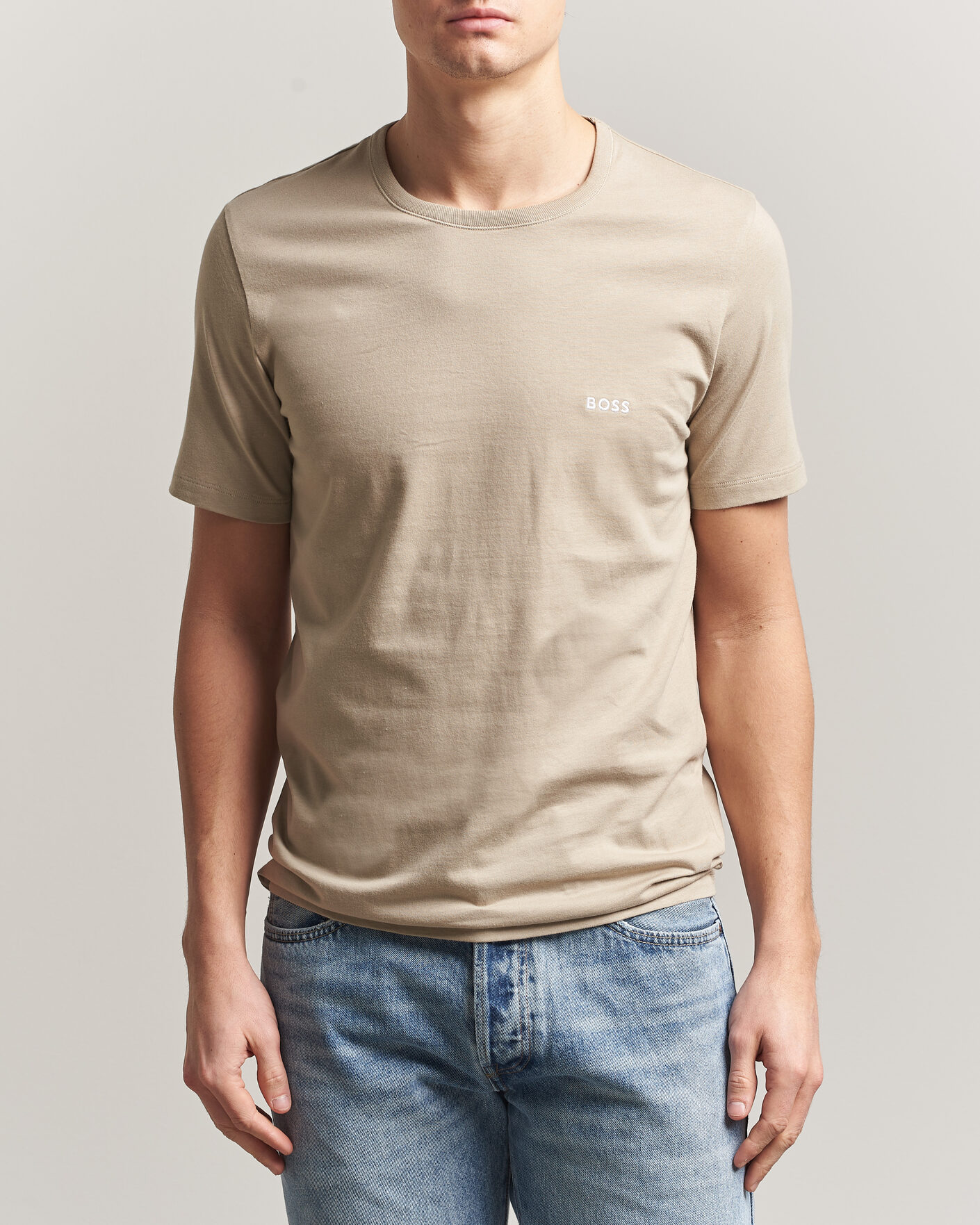 Hombres | Camisetas | BOSS BLACK | 3-Pack Crew Neck T-Shirt White/Blue/Beige