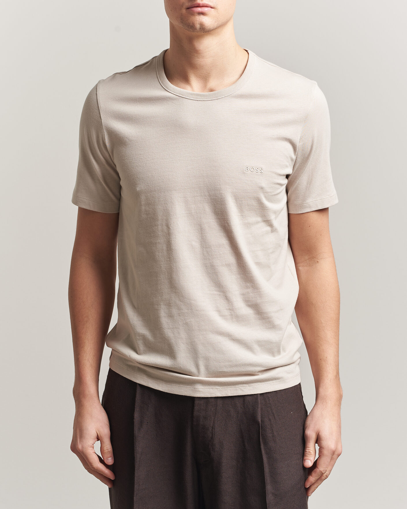 Hombres | Camisetas | BOSS BLACK | 3-Pack Crew Neck T-Shirt Grey/Beige/Black