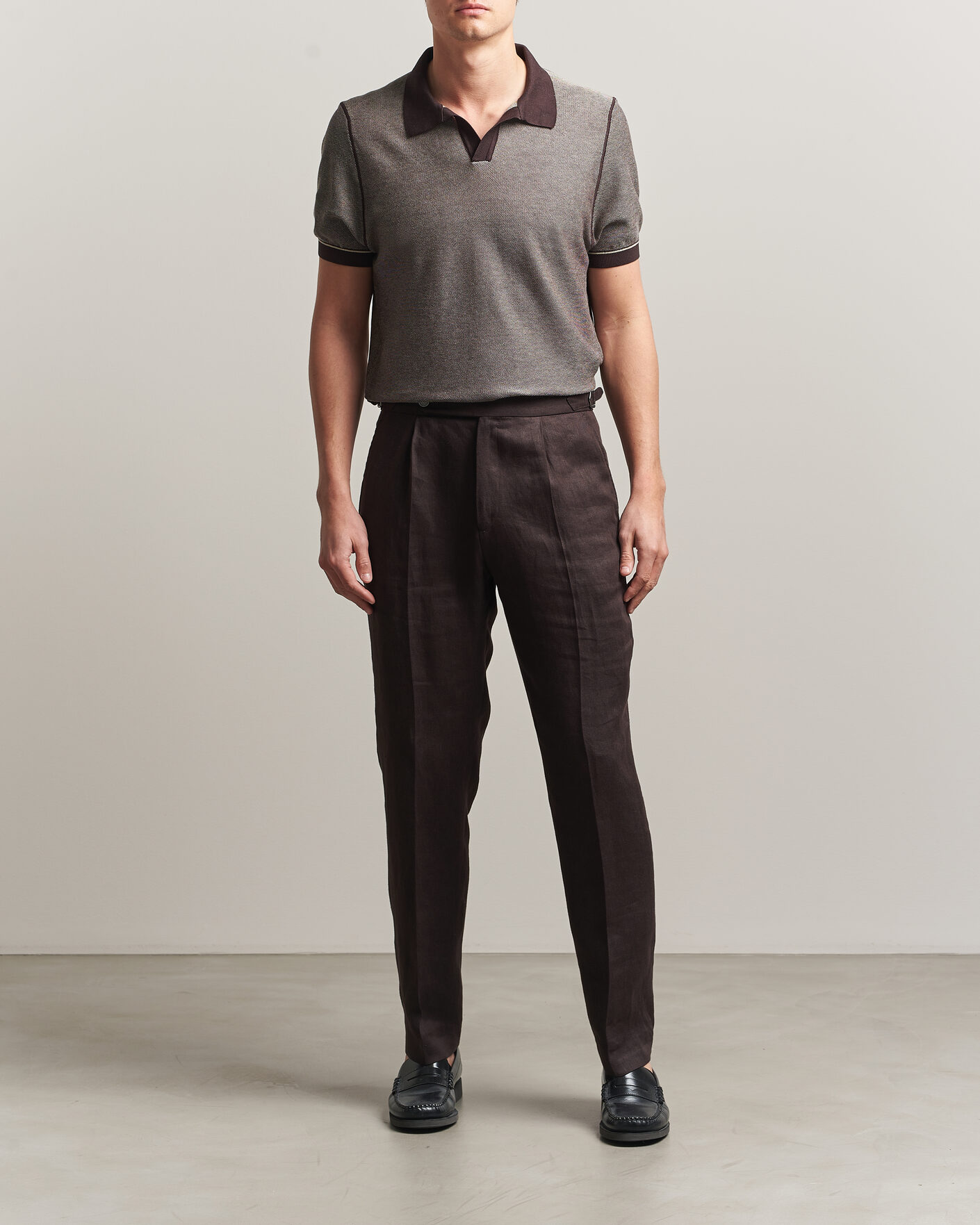 Hombres | Polos | BOSS BLACK | Narciso Knitted Polo Dark Brown