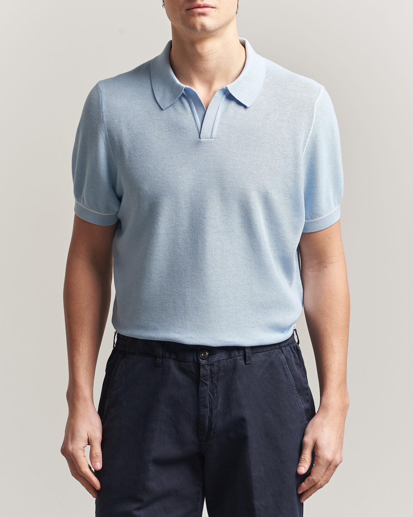 Hombres | Polos | BOSS BLACK | Narciso Knitted Polo Light Blue