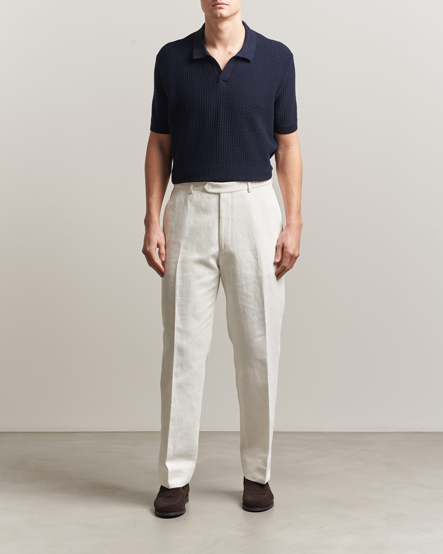 Hombres | Polos | BOSS BLACK | Natalo Structured Knitted Polo Dark Blue