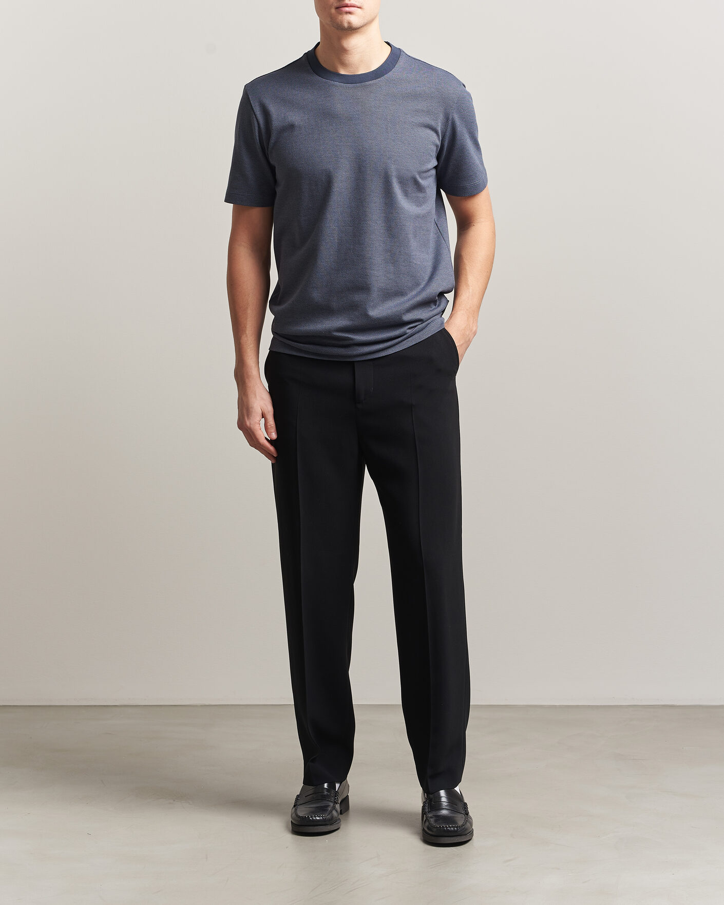 Hombres | Camisetas | BOSS BLACK | Thompson Structured T-Shirt Dark Blue