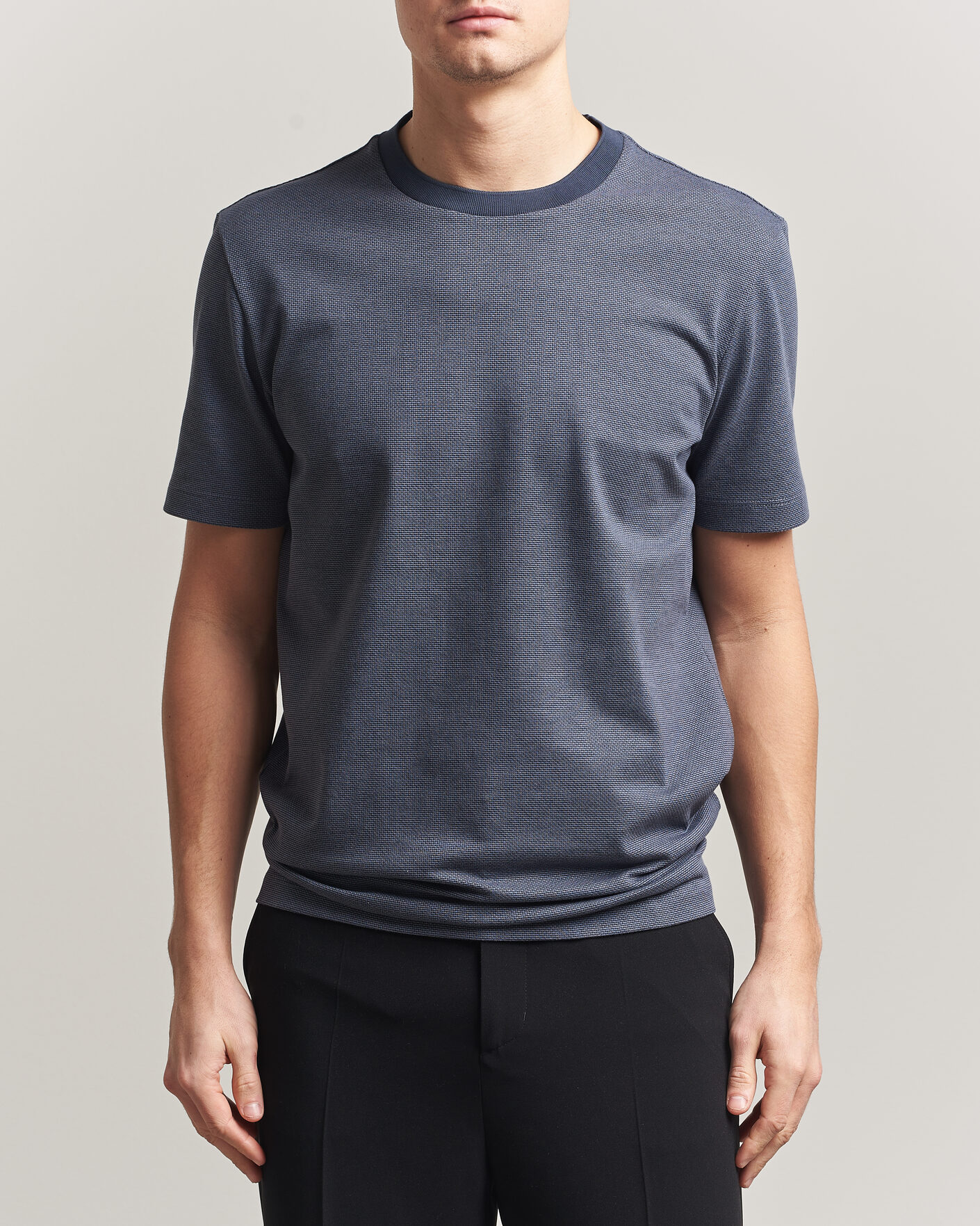 Hombres | Camisetas | BOSS BLACK | Thompson Structured T-Shirt Dark Blue