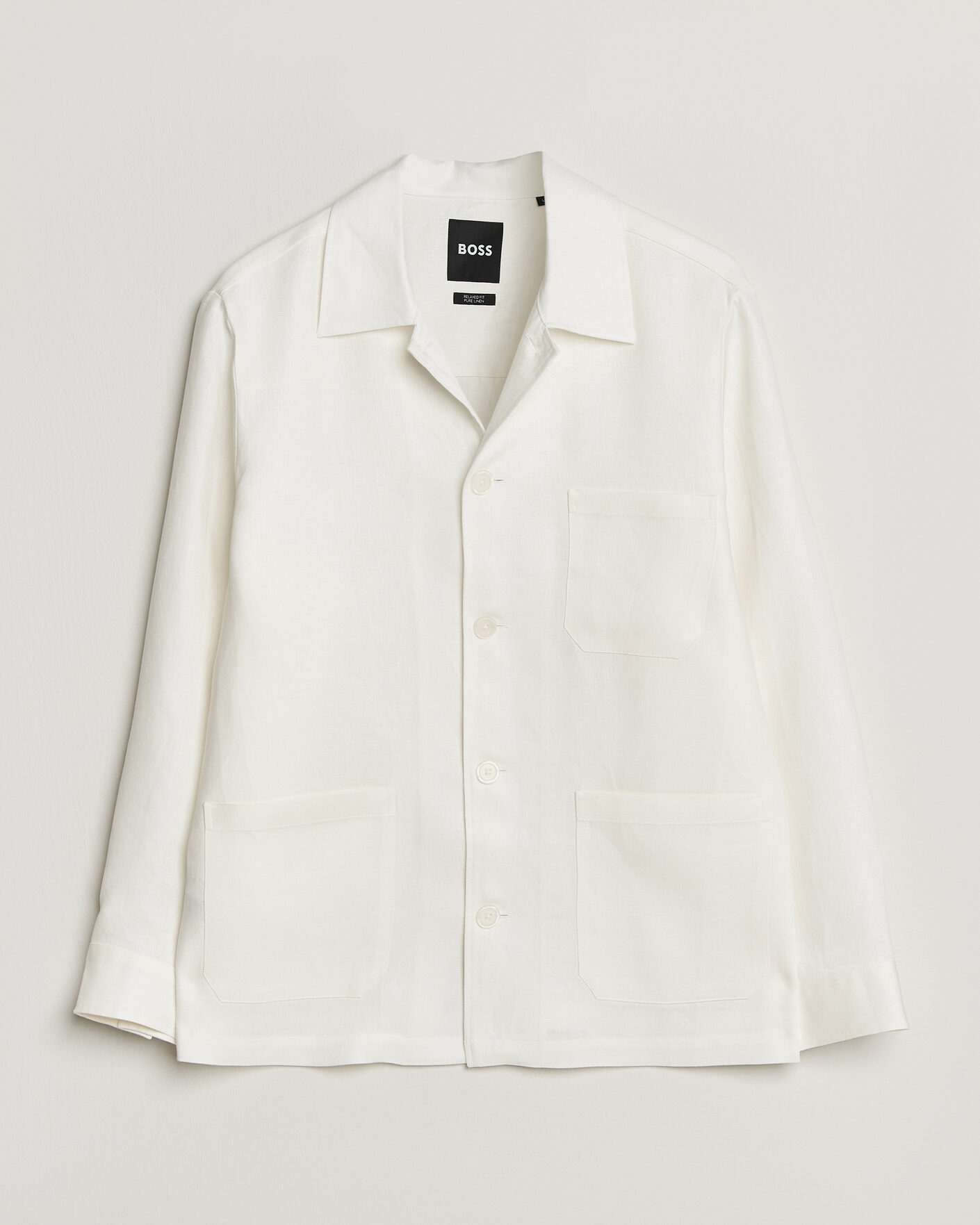 Hombres | Camisas | BOSS BLACK | Cai Linen Overshirt White
