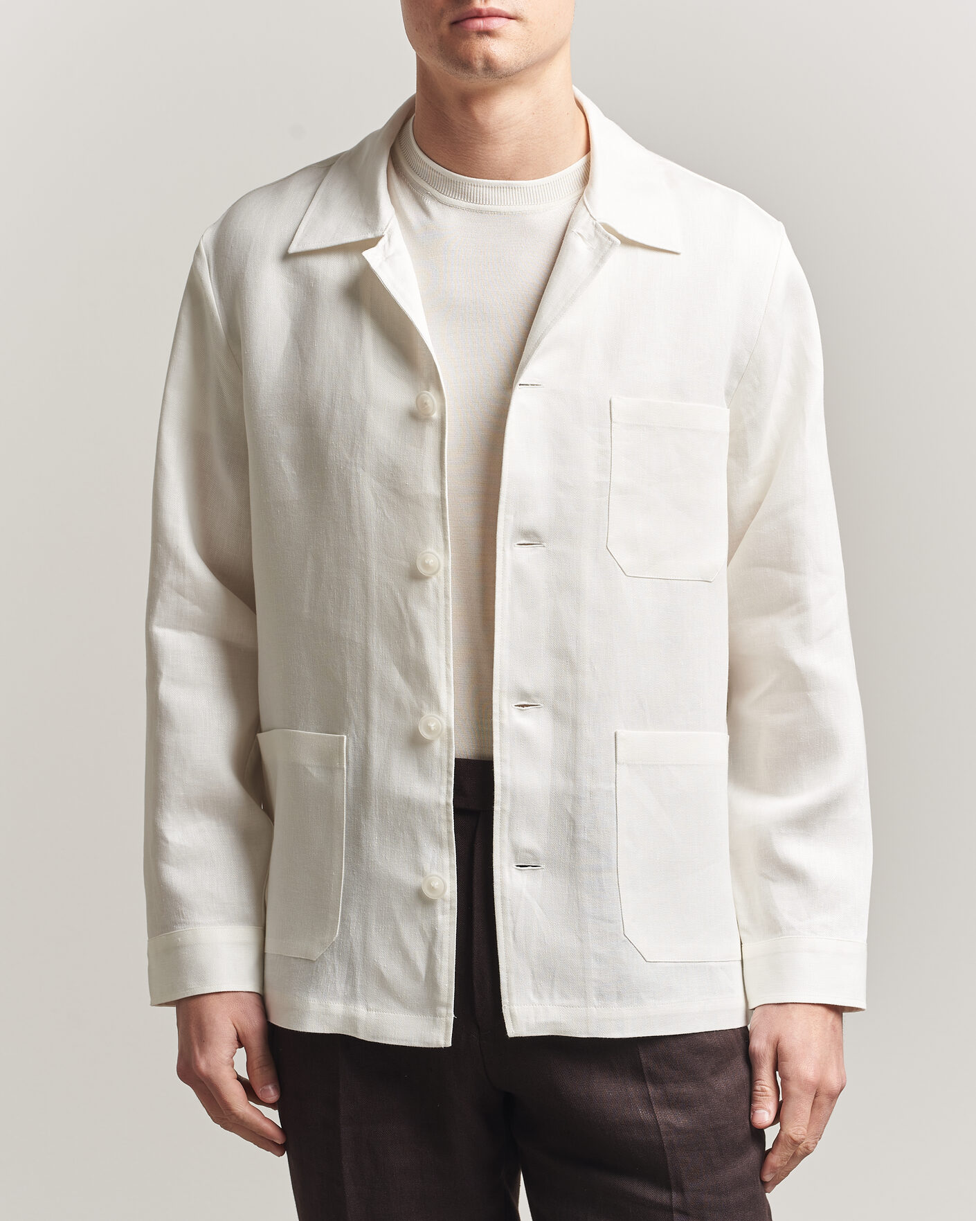 Hombres | Camisas | BOSS BLACK | Cai Linen Overshirt White