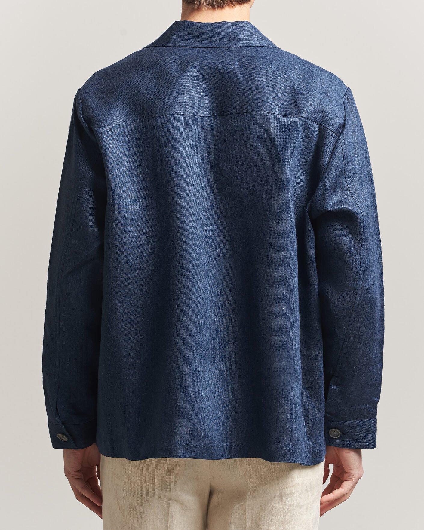 Hombres | Camisas | BOSS BLACK | Cai Linen Overshirt Dark Blue