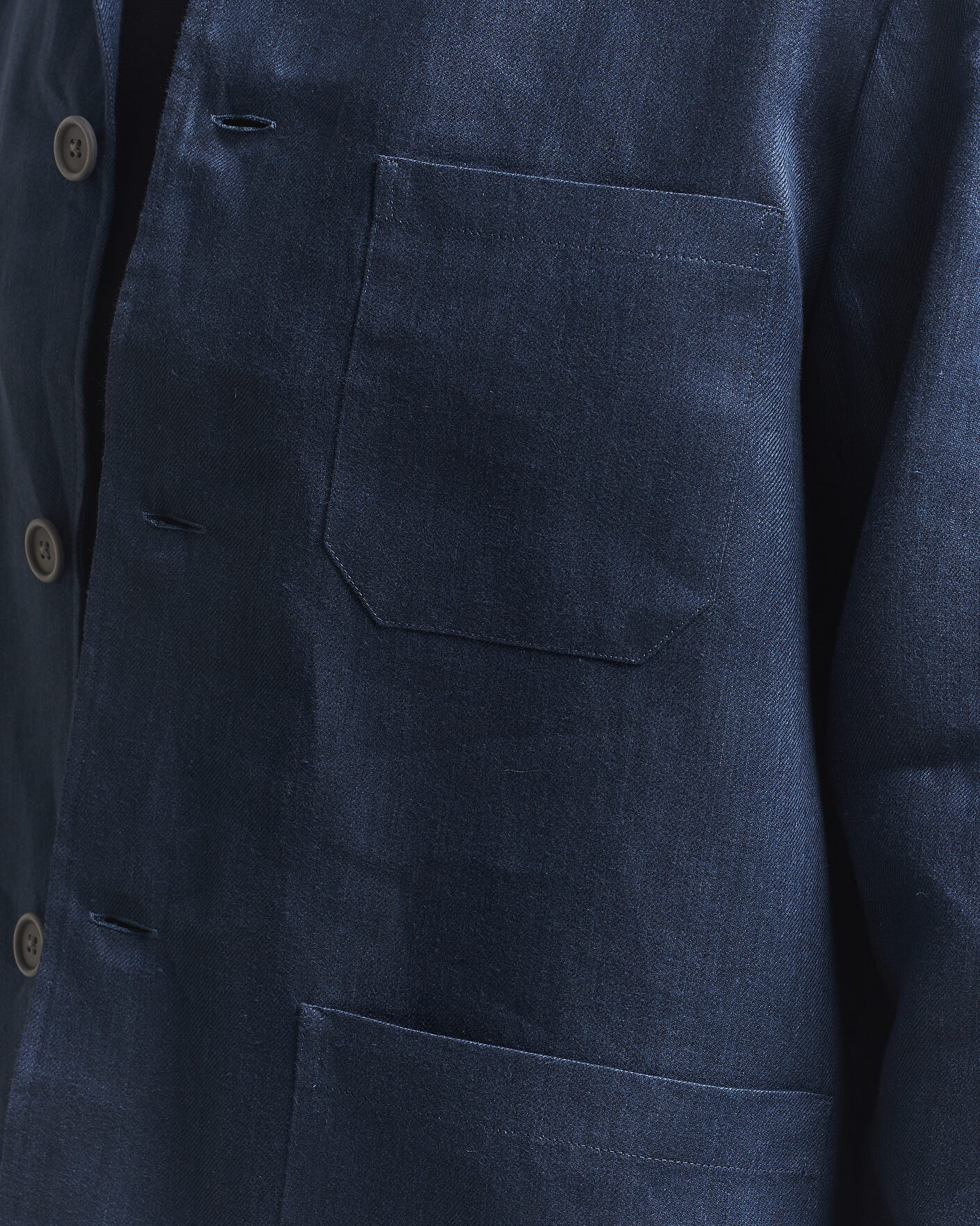 Hombres | Camisas | BOSS BLACK | Cai Linen Overshirt Dark Blue