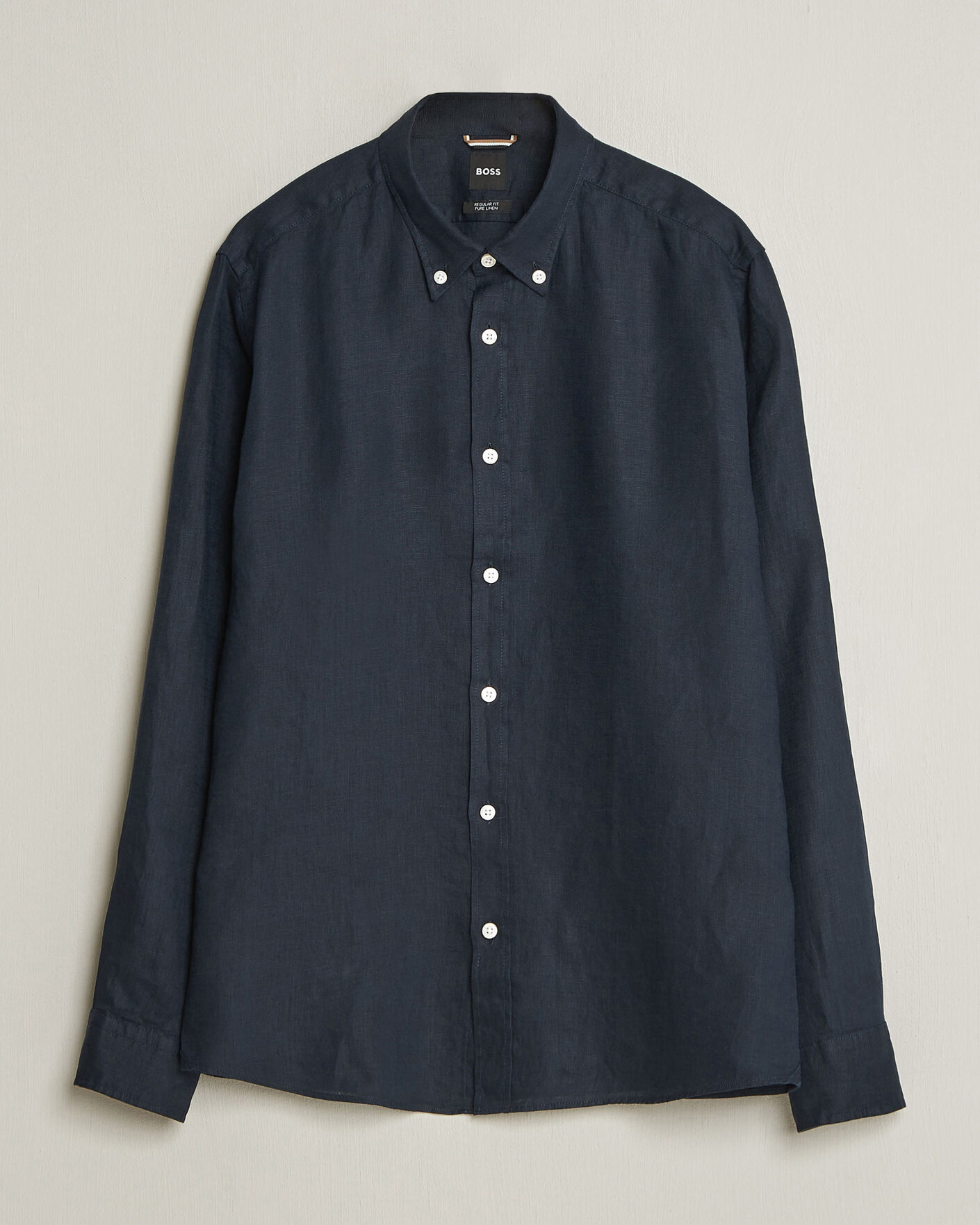 Hombres | Camisas | BOSS BLACK | Liam Linen Shirt Dark Blue
