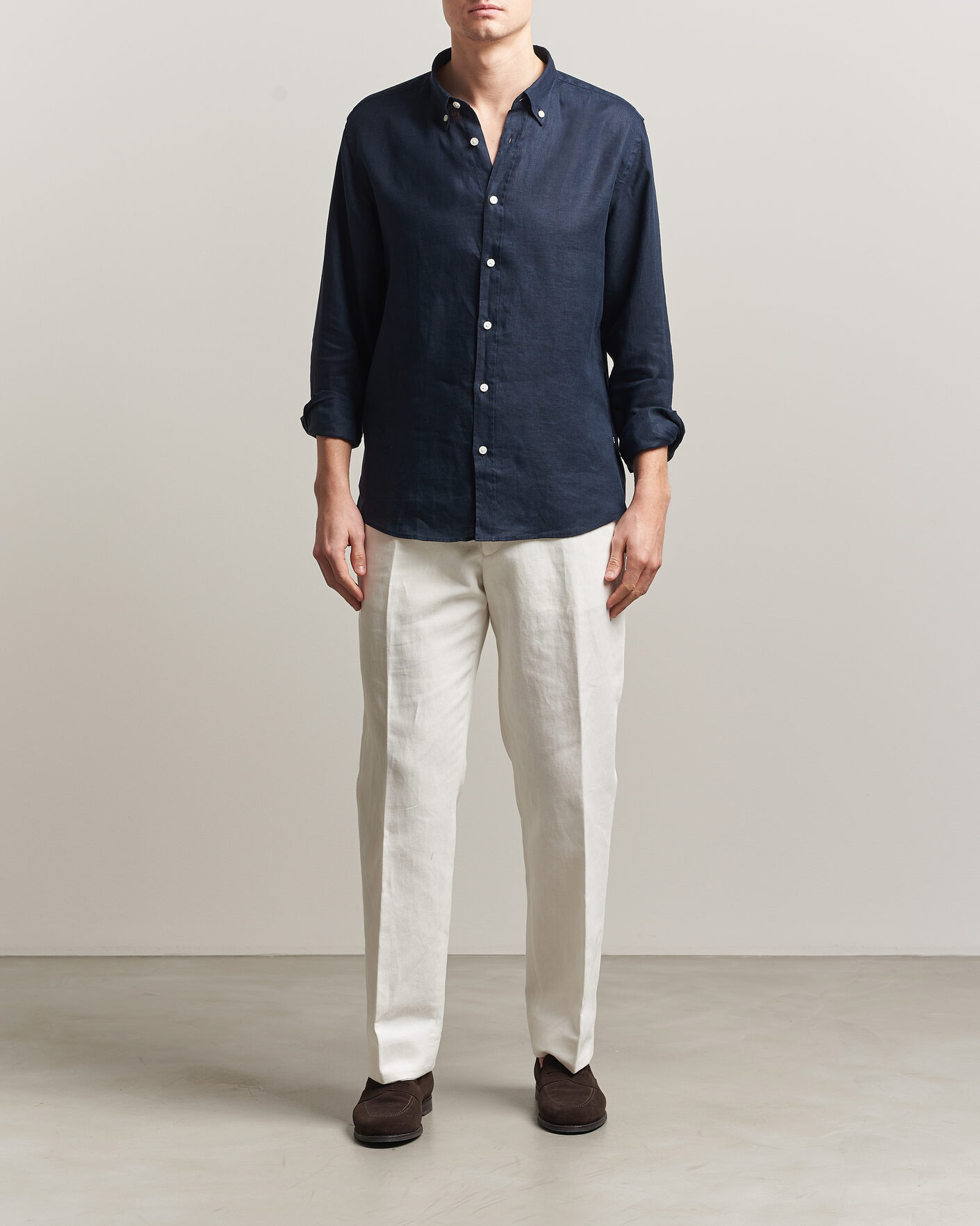 Hombres | Camisas | BOSS BLACK | Liam Linen Shirt Dark Blue