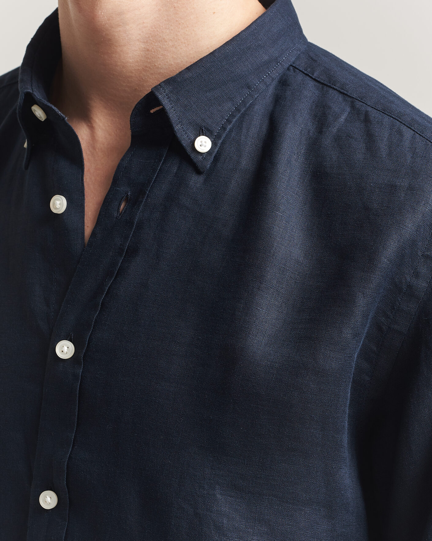 Hombres | Camisas | BOSS BLACK | Liam Linen Shirt Dark Blue