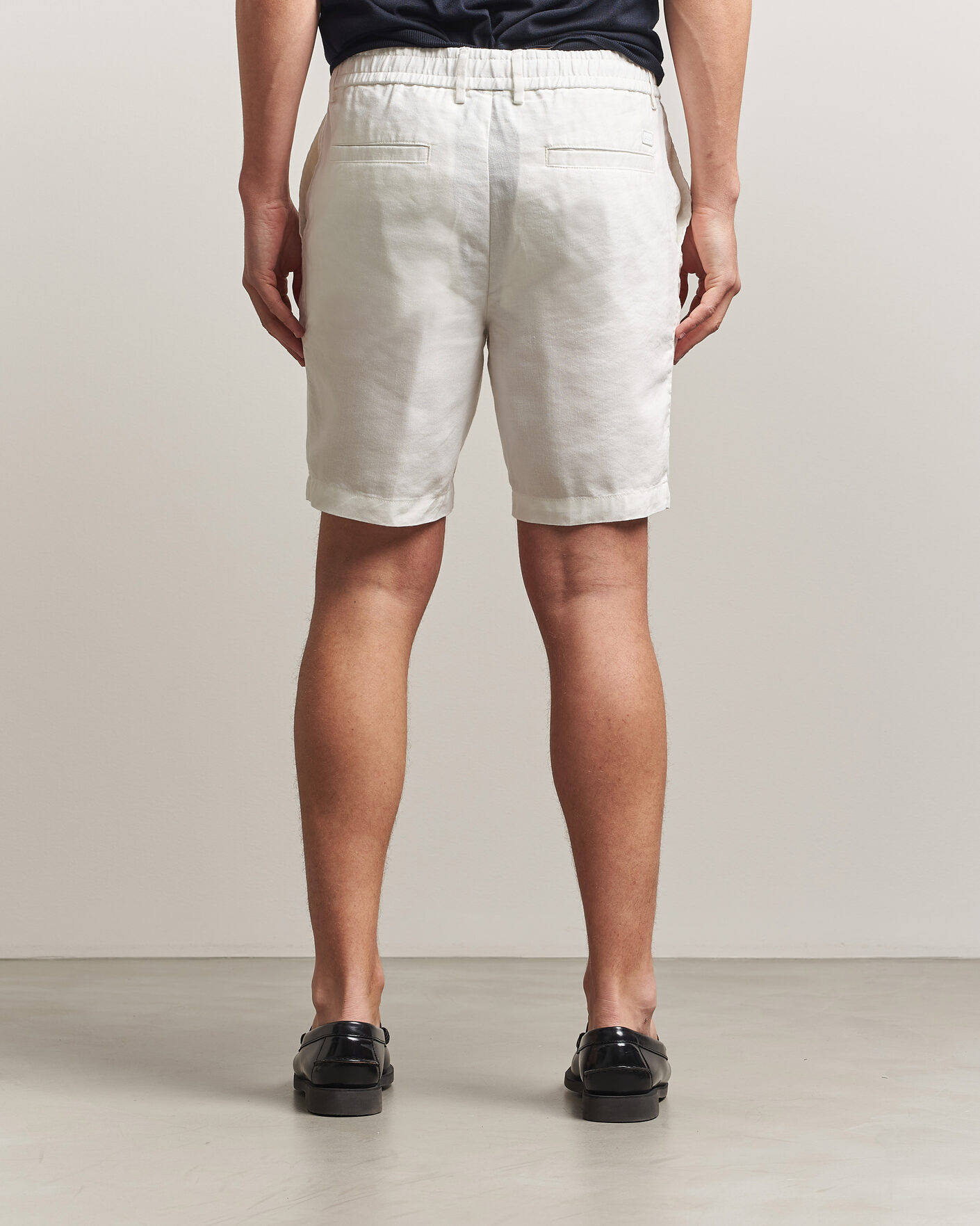Hombres | Pantalones cortos | BOSS BLACK | Kane Linen Drawstring Shorts White