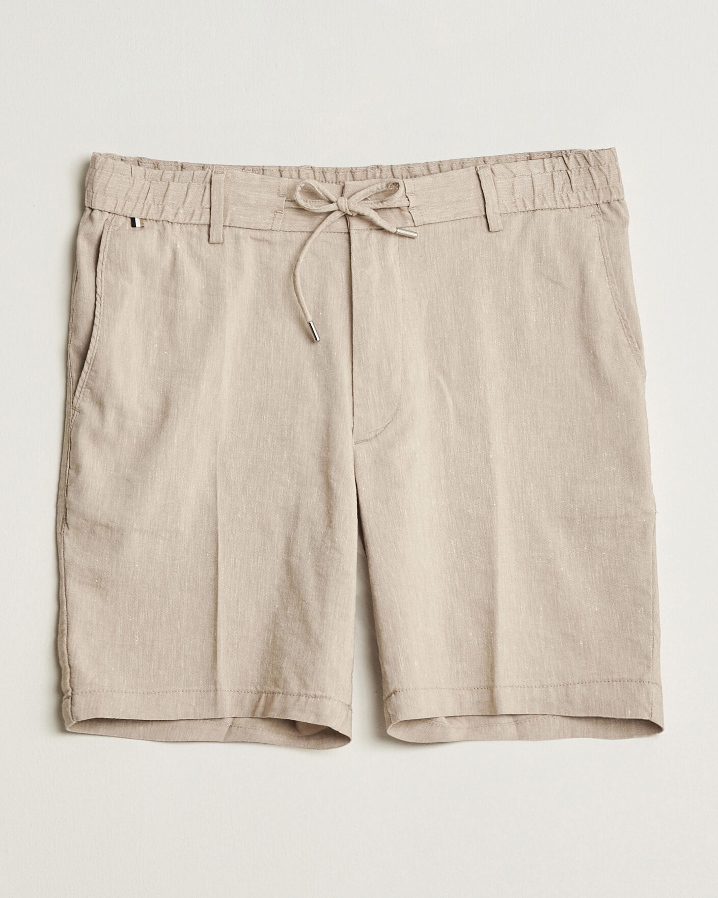 Hombres | Pantalones cortos | BOSS BLACK | Kane Linen Drawstring Shorts Open Beige