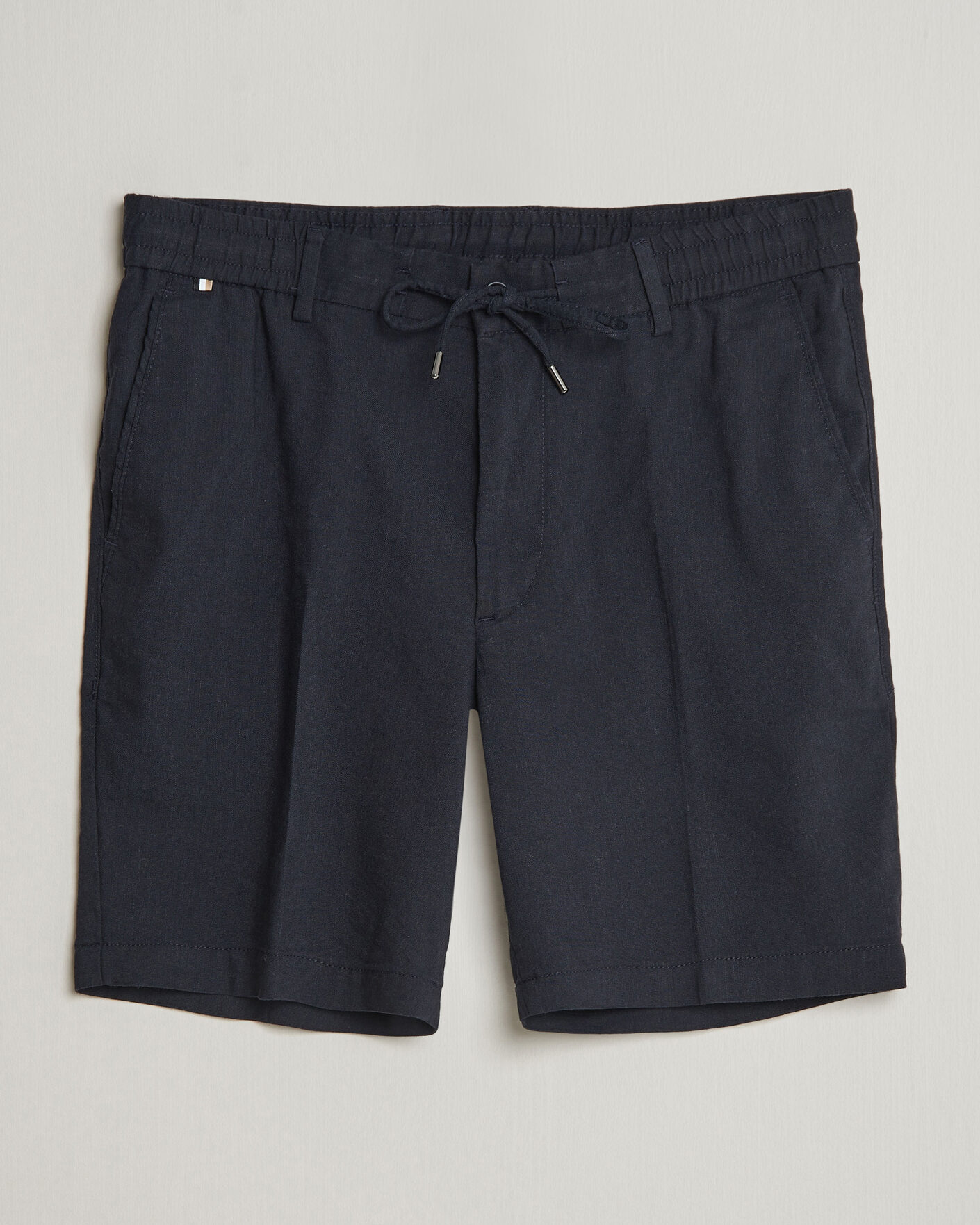 Hombres | Pantalones cortos | BOSS BLACK | Kane Linen Drawstring Shorts Dark Blue