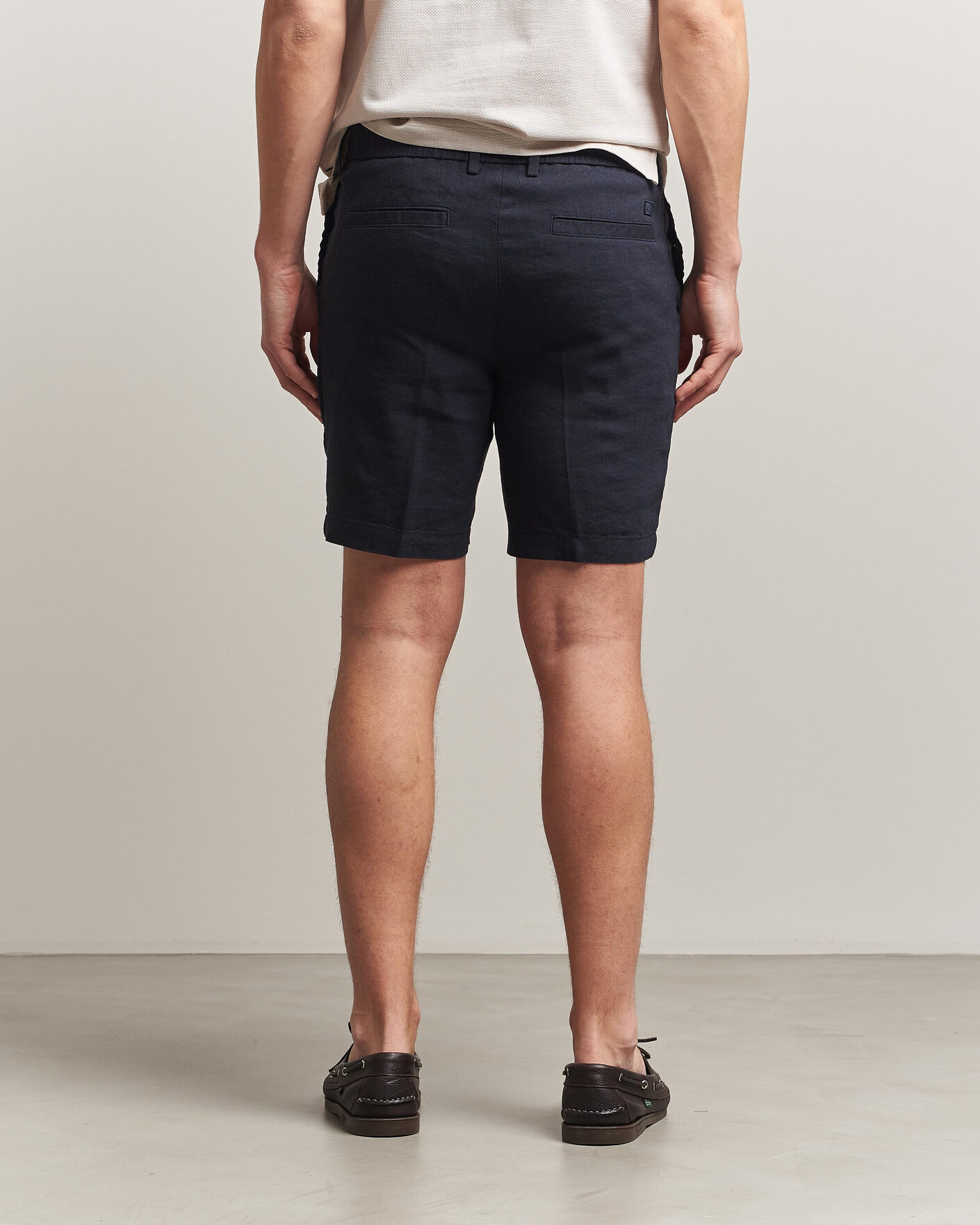 Hombres | Pantalones cortos | BOSS BLACK | Kane Linen Drawstring Shorts Dark Blue