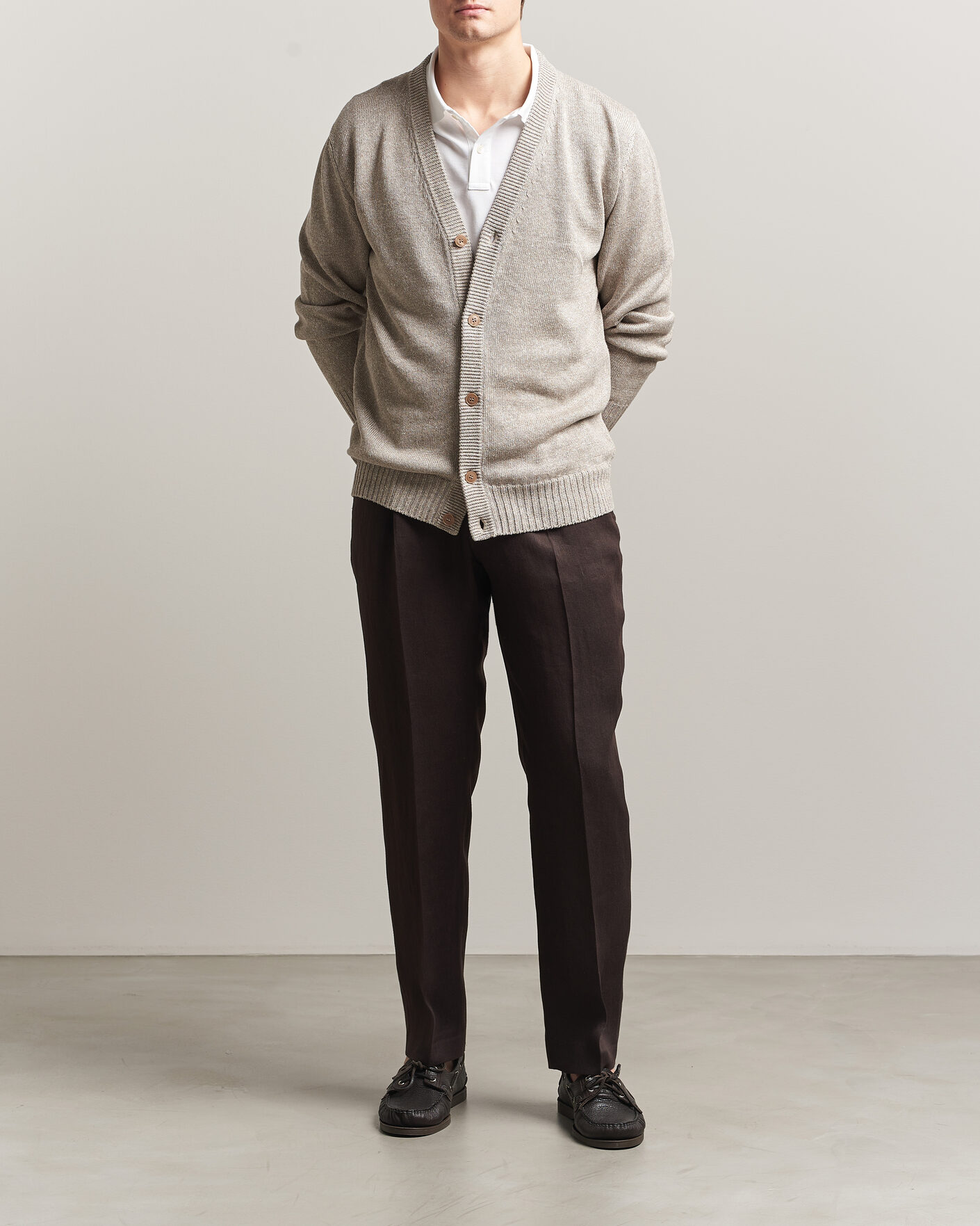 Hombres | Pantalones | BOSS BLACK | Perino Linen Suit Trousers Dark Brown