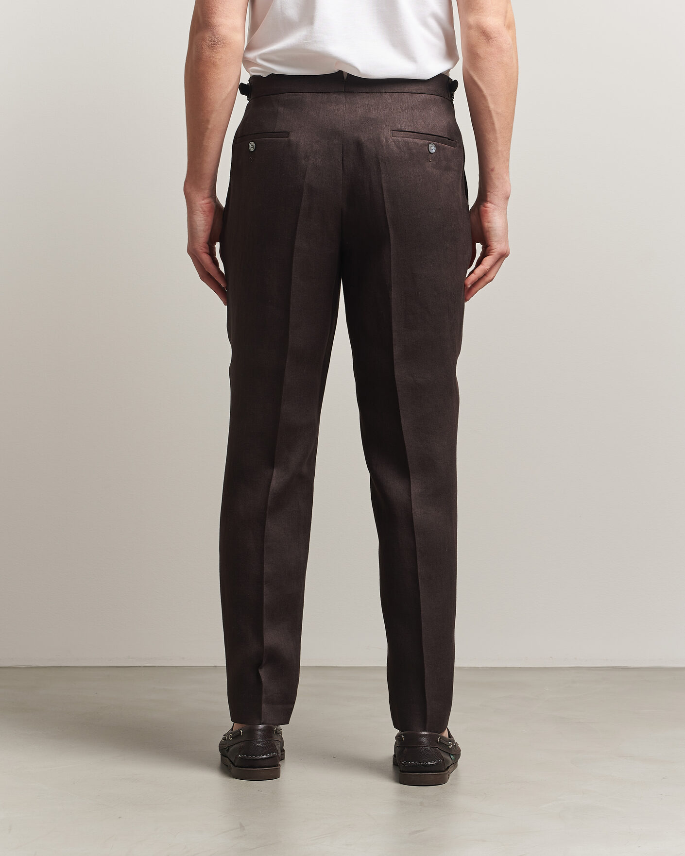 Hombres | Pantalones | BOSS BLACK | Perino Linen Suit Trousers Dark Brown