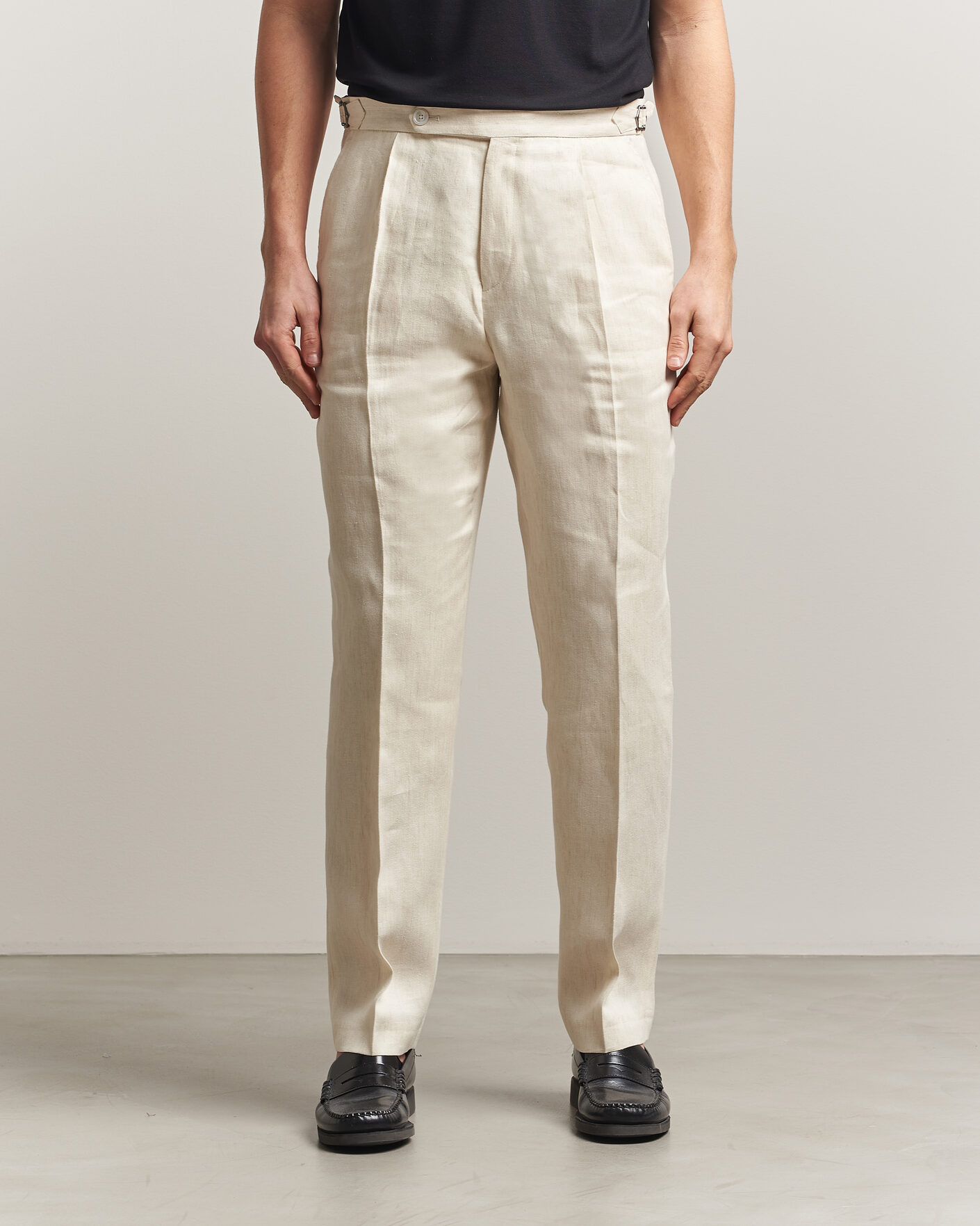 Hombres | Pantalones | BOSS BLACK | Perino Linen Suit Trousers Open Beige
