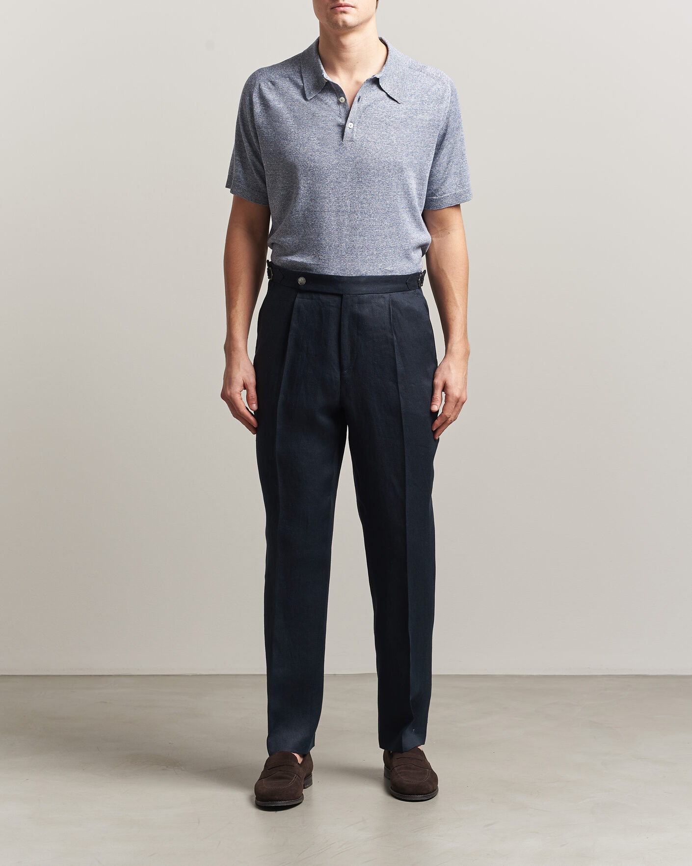 Hombres | Pantalones | BOSS BLACK | Perino Linen Suit Trousers Dark Blue