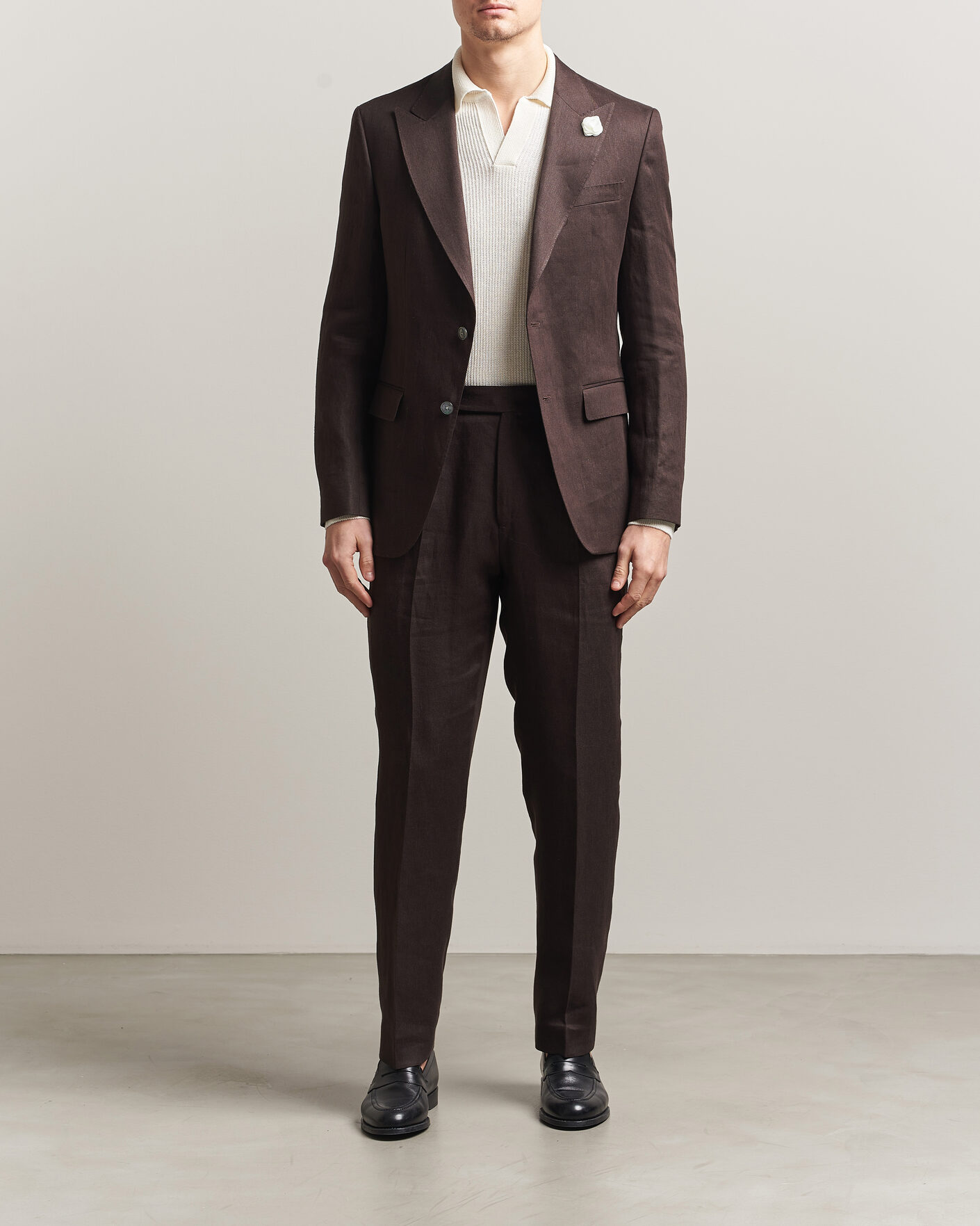 Hombres | Blazers | BOSS BLACK | Hutson Linen Suit Blazer Dark Brown