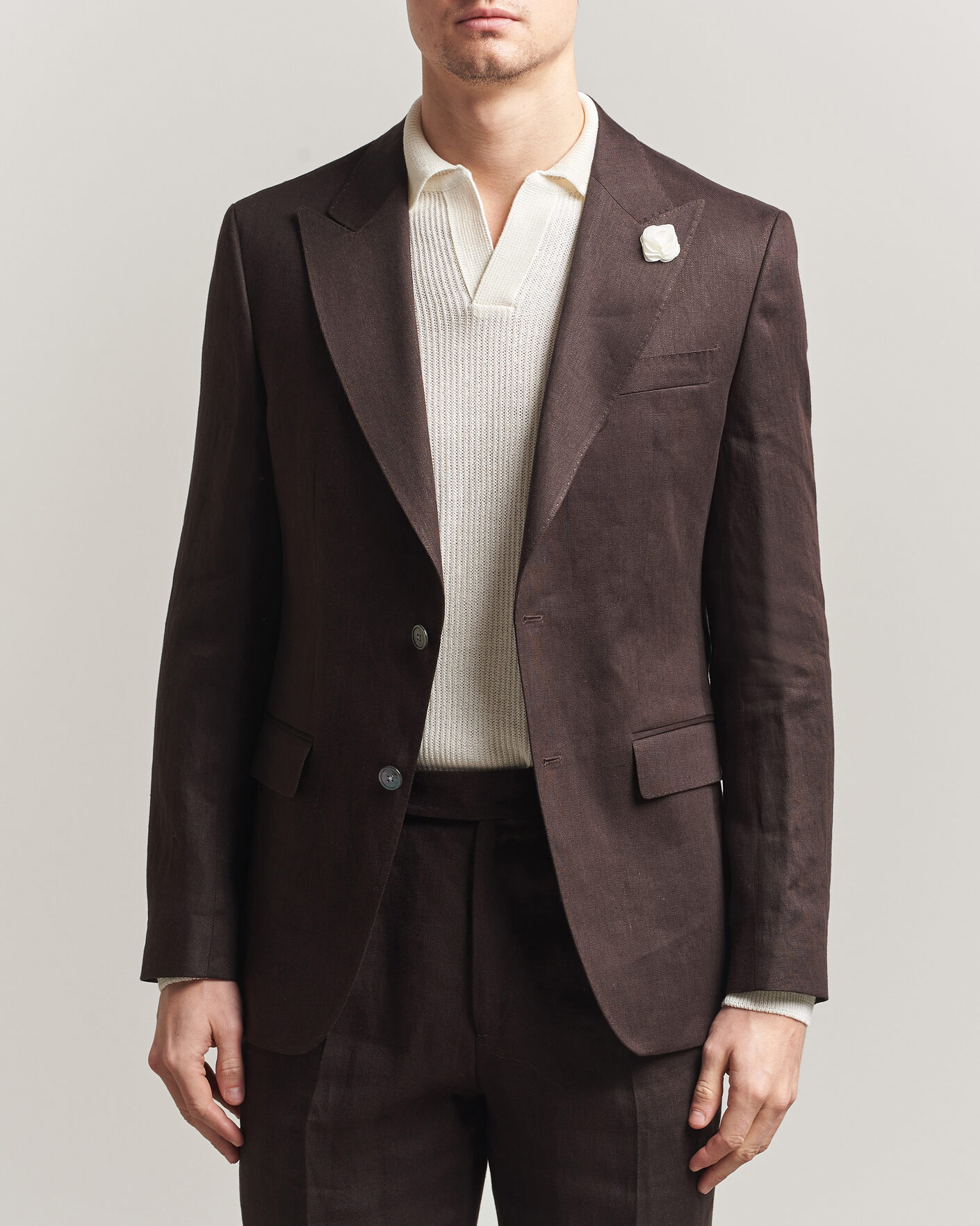 Hombres | Blazers | BOSS BLACK | Hutson Linen Suit Blazer Dark Brown
