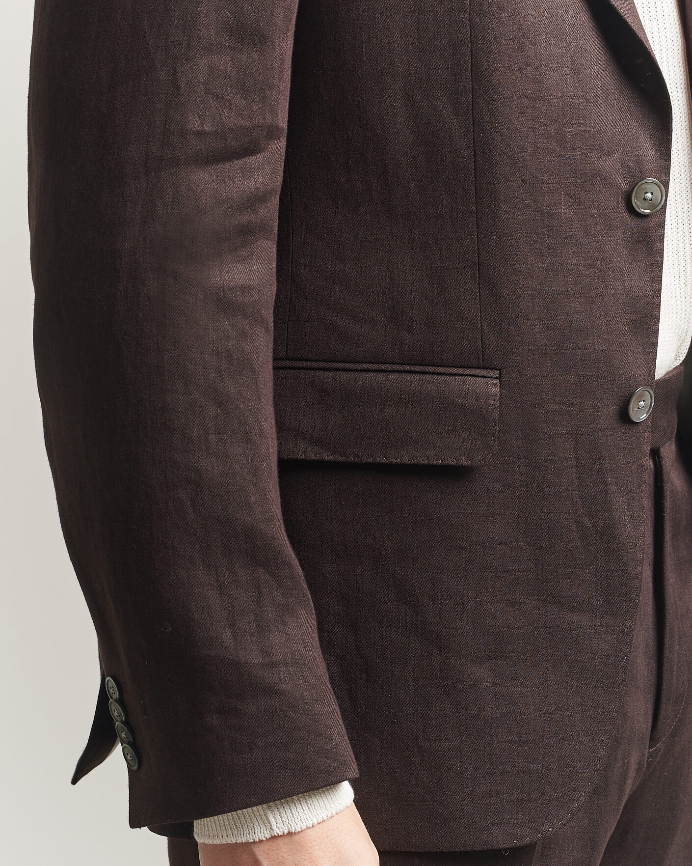 Hombres | Blazers | BOSS BLACK | Hutson Linen Suit Blazer Dark Brown