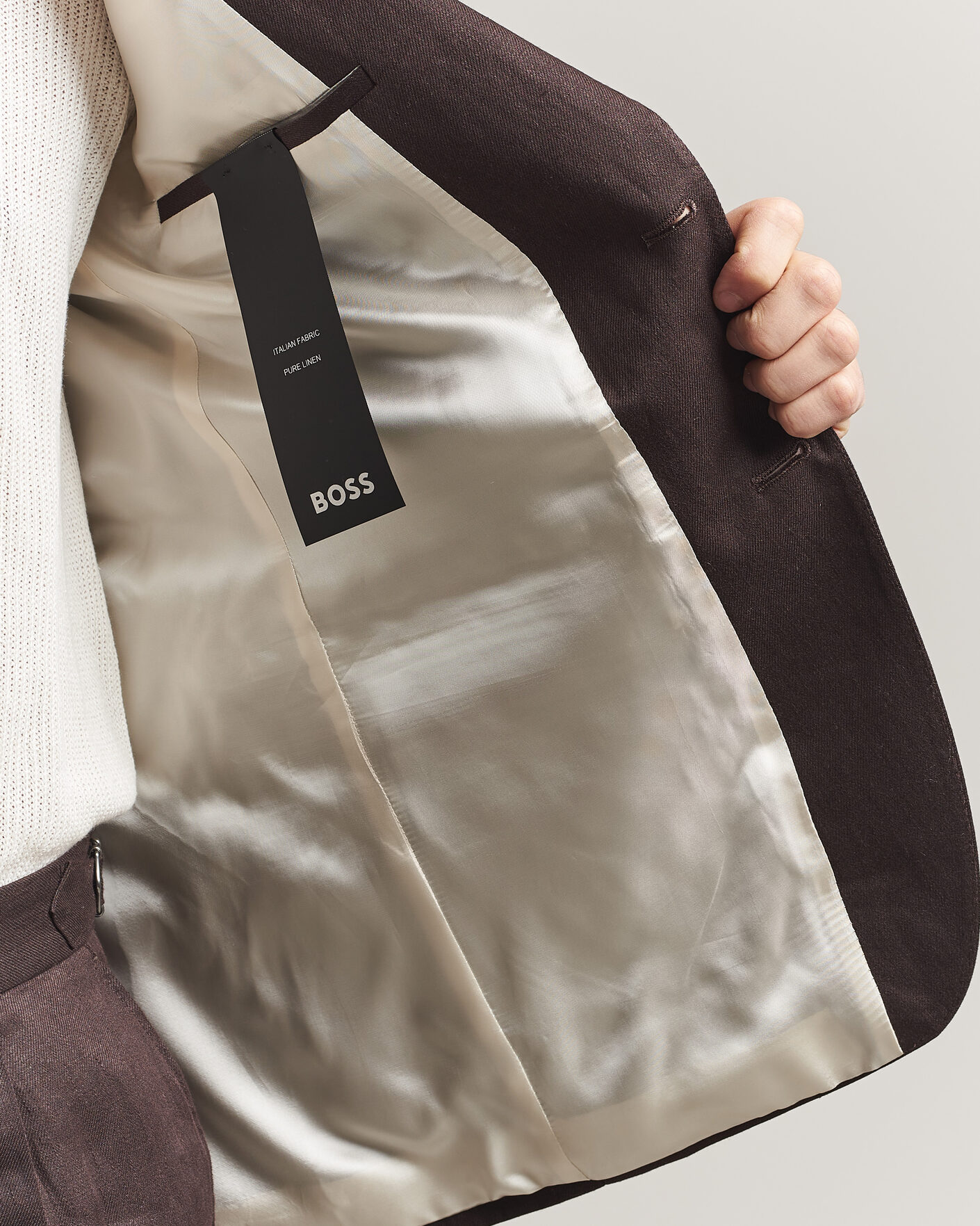 Hombres | Blazers | BOSS BLACK | Hutson Linen Suit Blazer Dark Brown