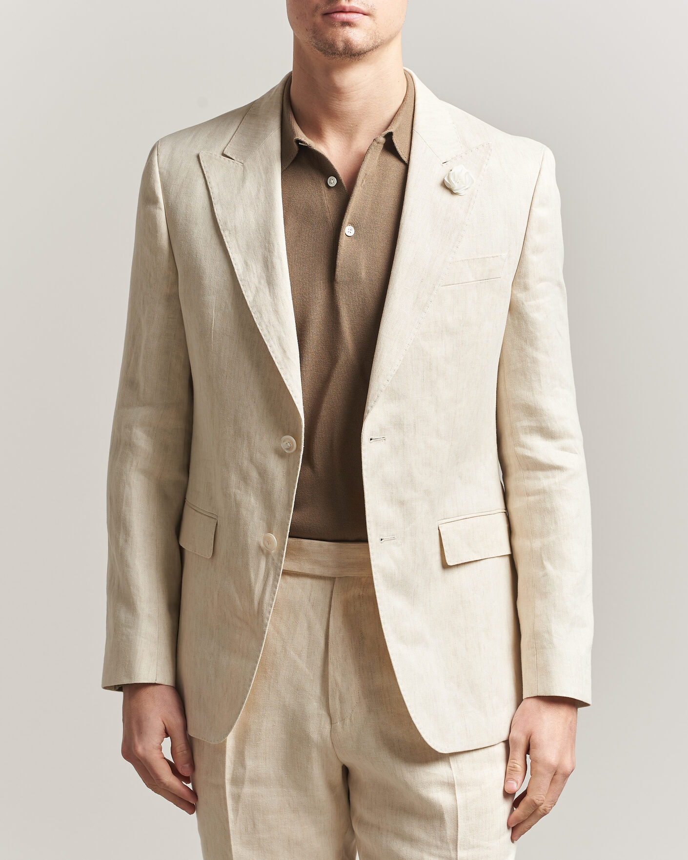 Hombres | Blazers | BOSS BLACK | Hutson Linen Suit Blazer Open Beige