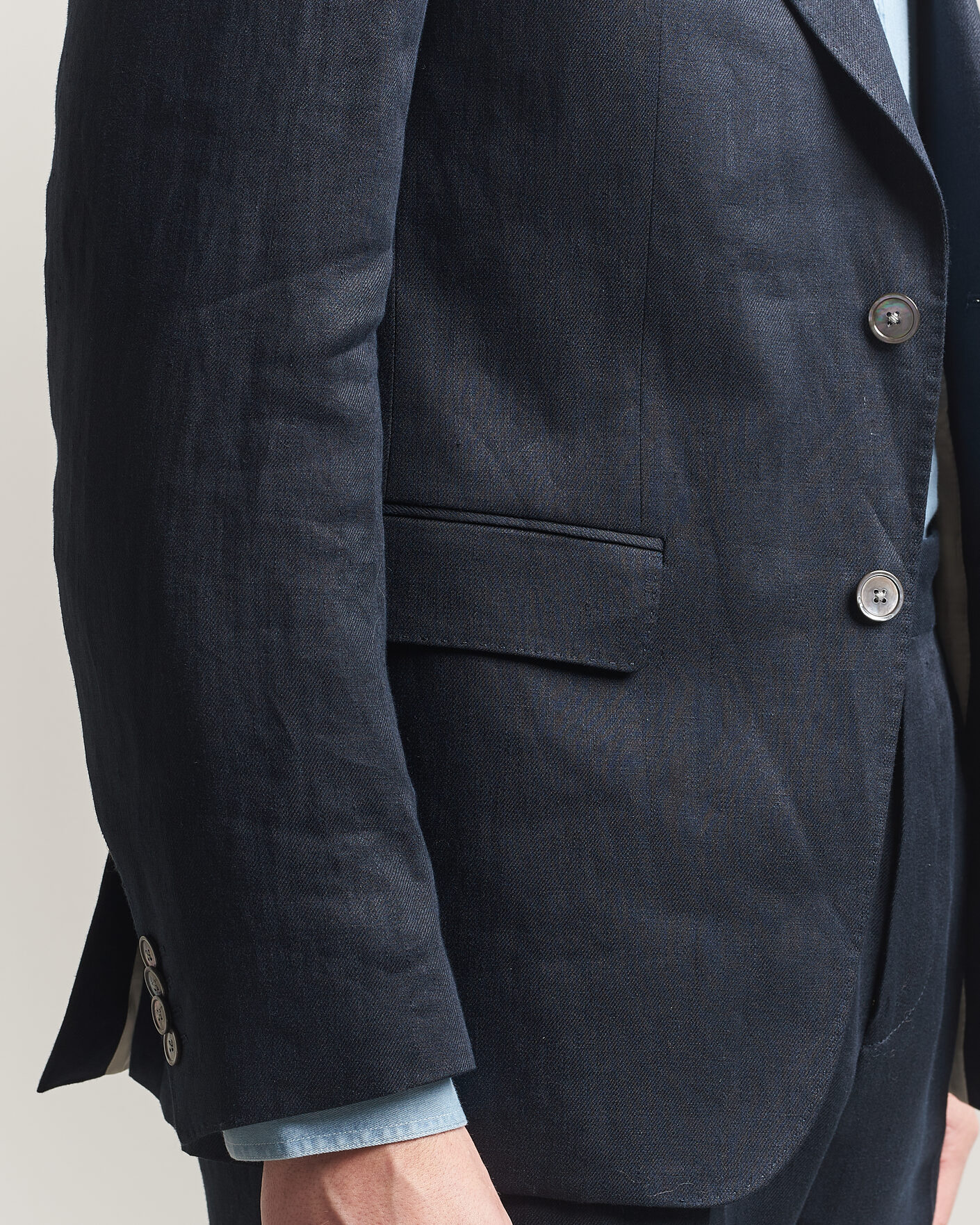 Hombres | Blazers | BOSS BLACK | Hutson Linen Suit Blazer Dark Blue