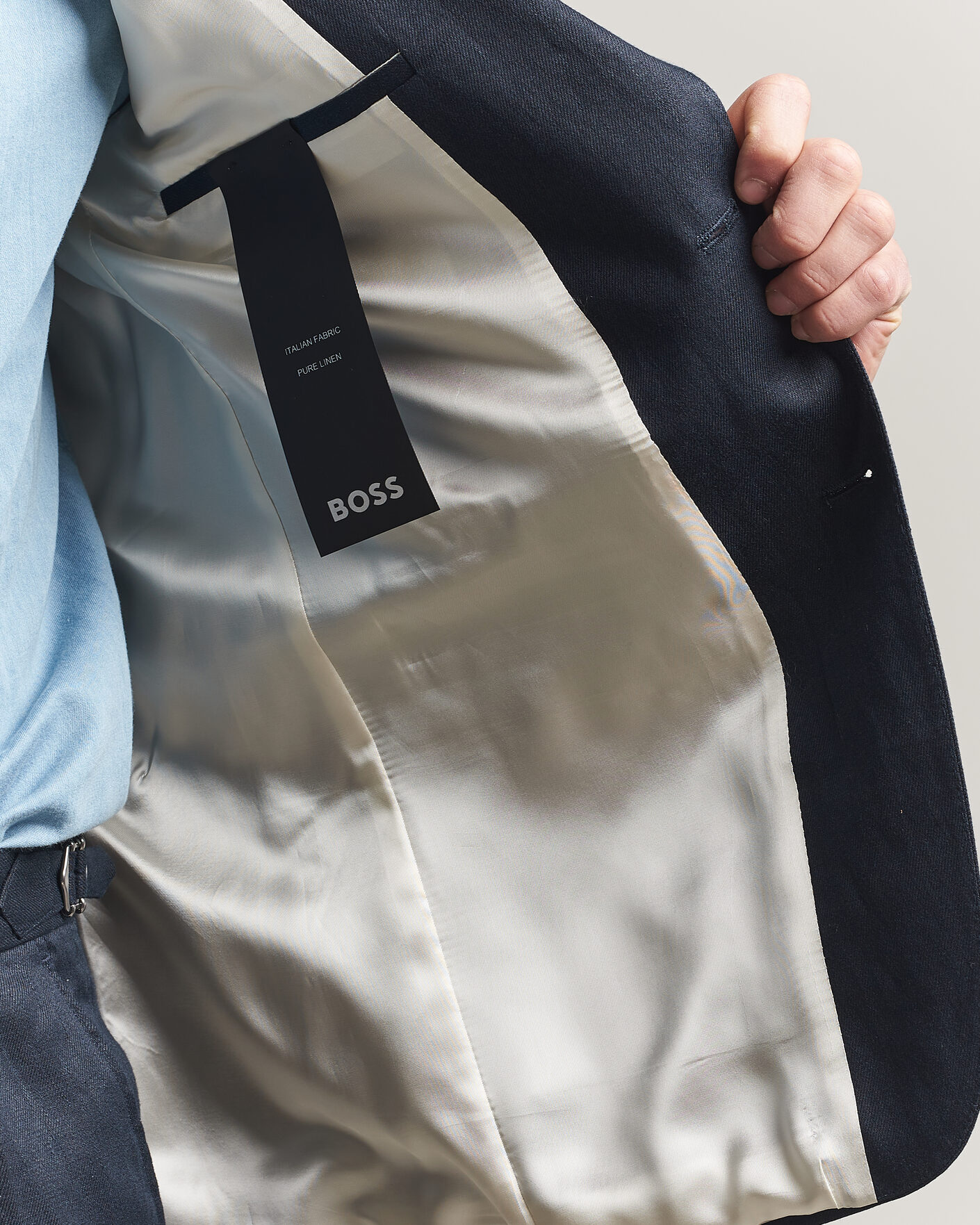 Hombres | Blazers | BOSS BLACK | Hutson Linen Suit Blazer Dark Blue