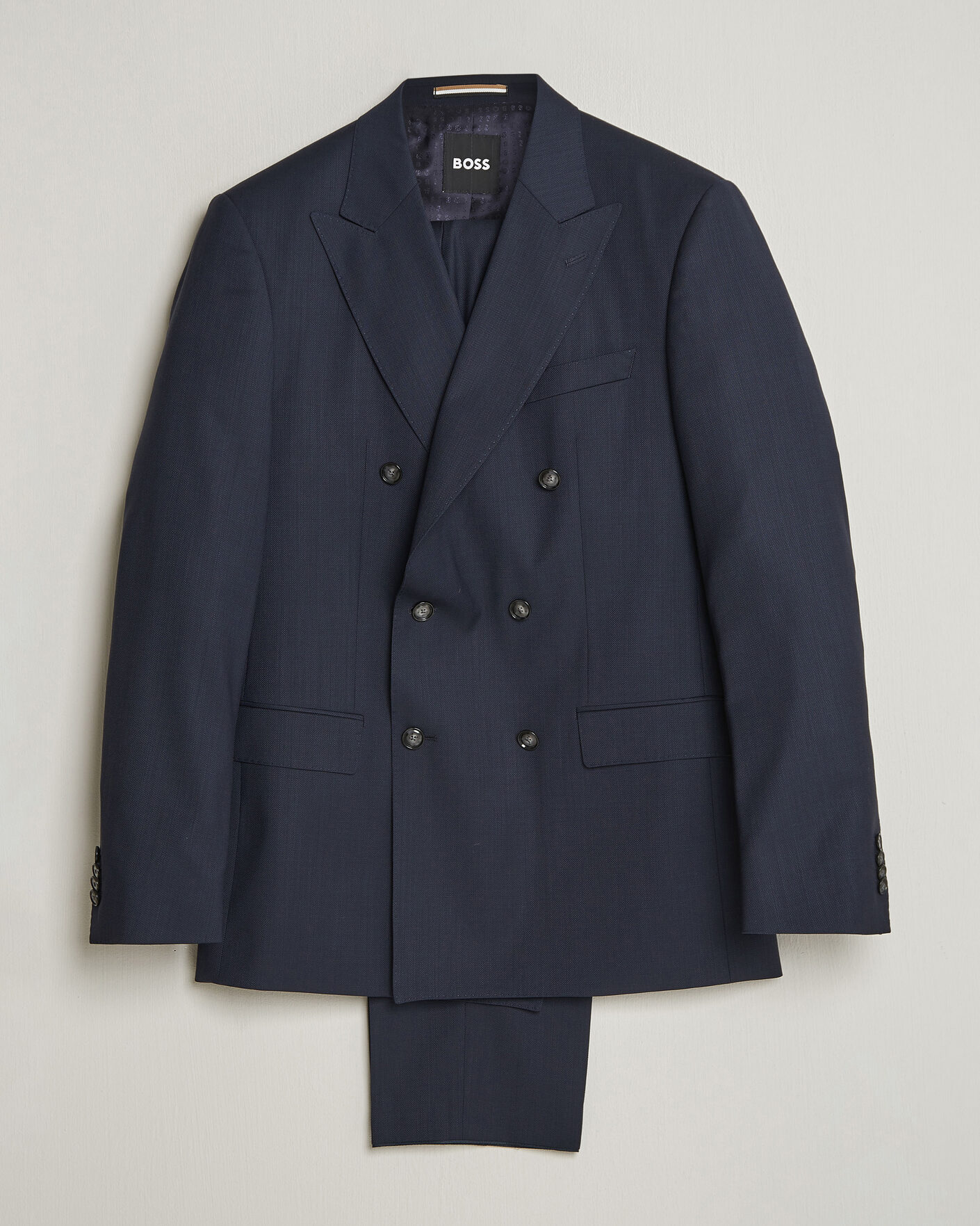 Hombres | Trajes | BOSS BLACK | Huge Wool Double Breasted Suit Dark Blue