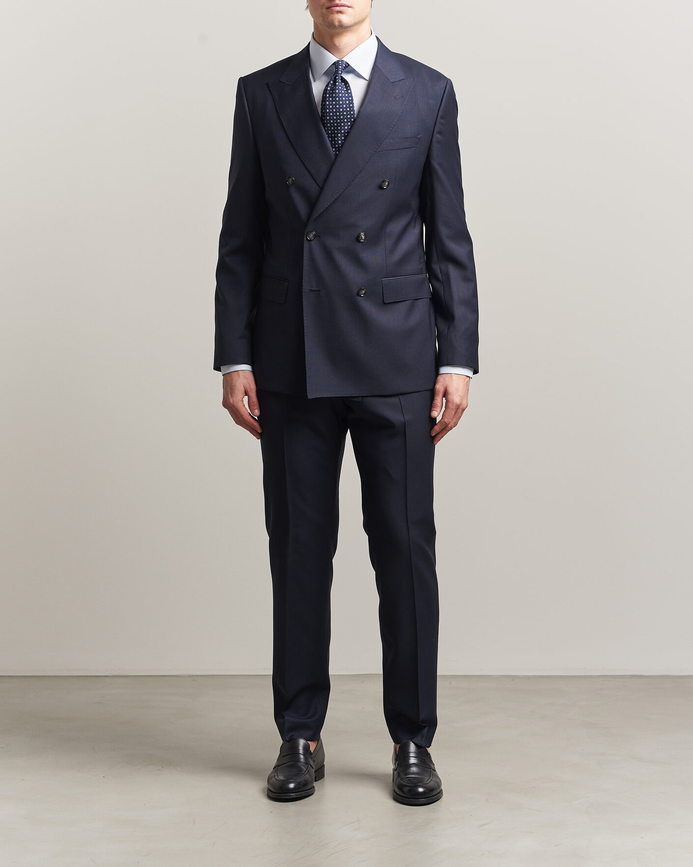 Hombres | Trajes | BOSS BLACK | Huge Wool Double Breasted Suit Dark Blue