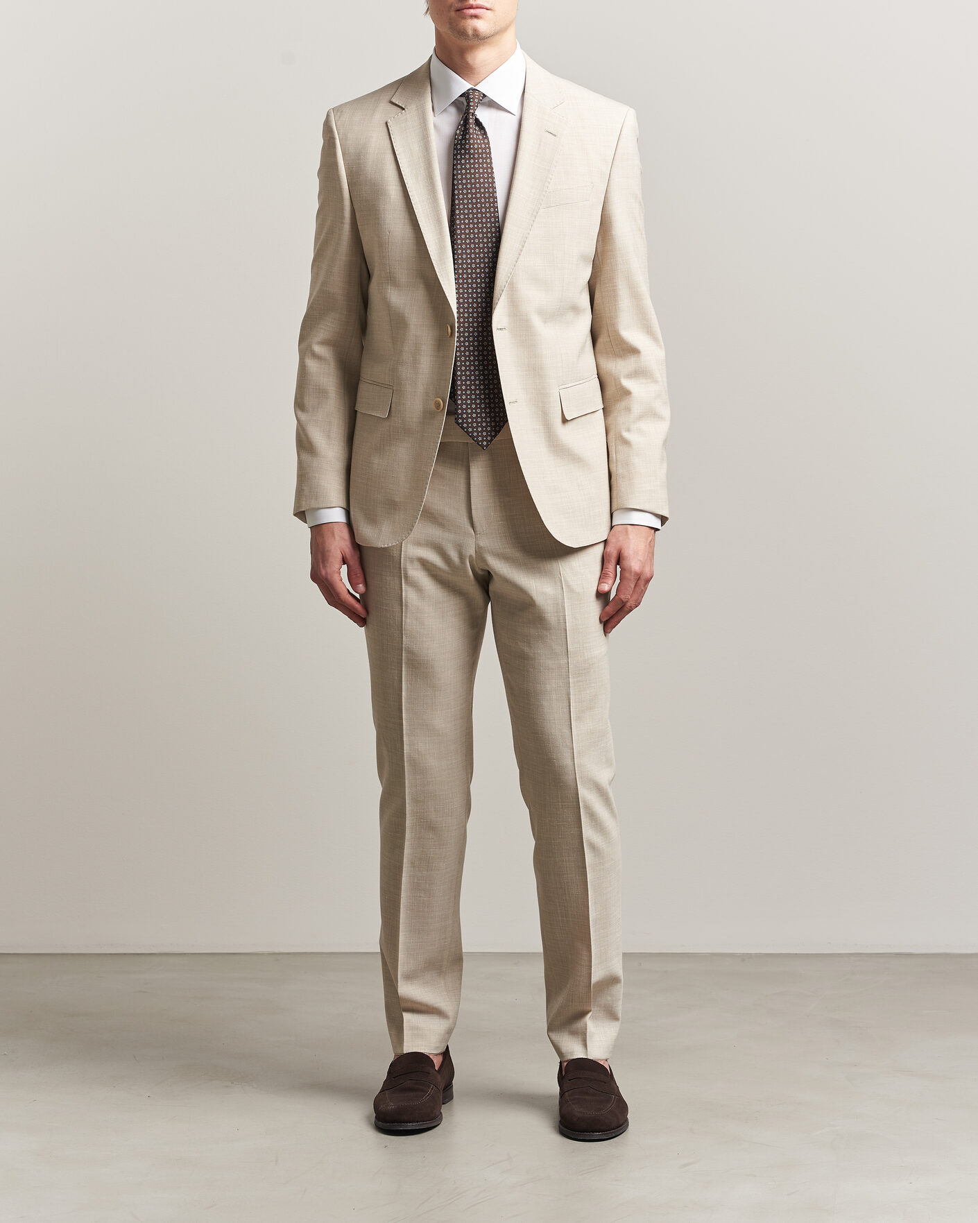 Hombres | Trajes | BOSS BLACK | Huge Wool/Linen Suit Open Beige