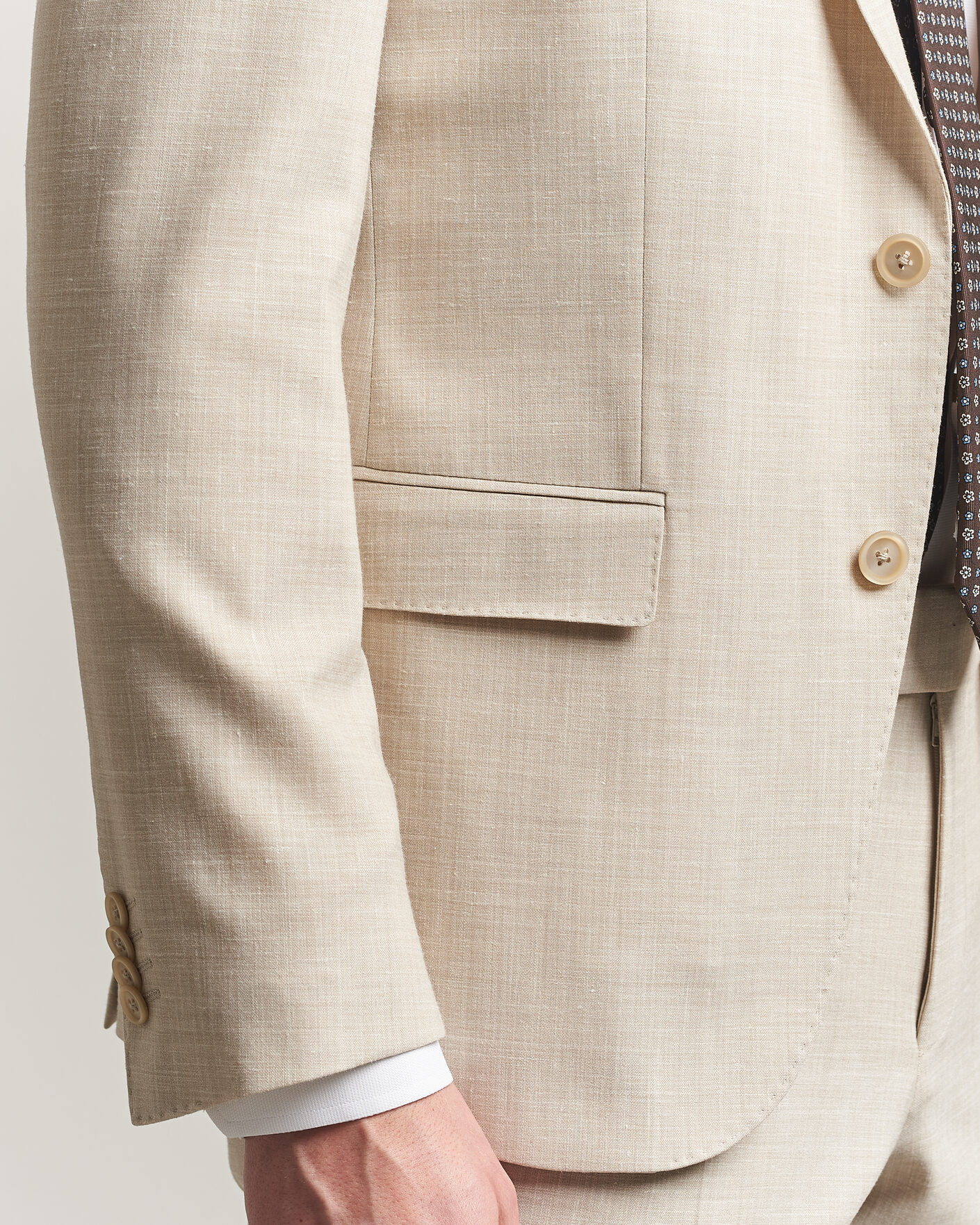 Hombres | Trajes | BOSS BLACK | Huge Wool/Linen Suit Open Beige