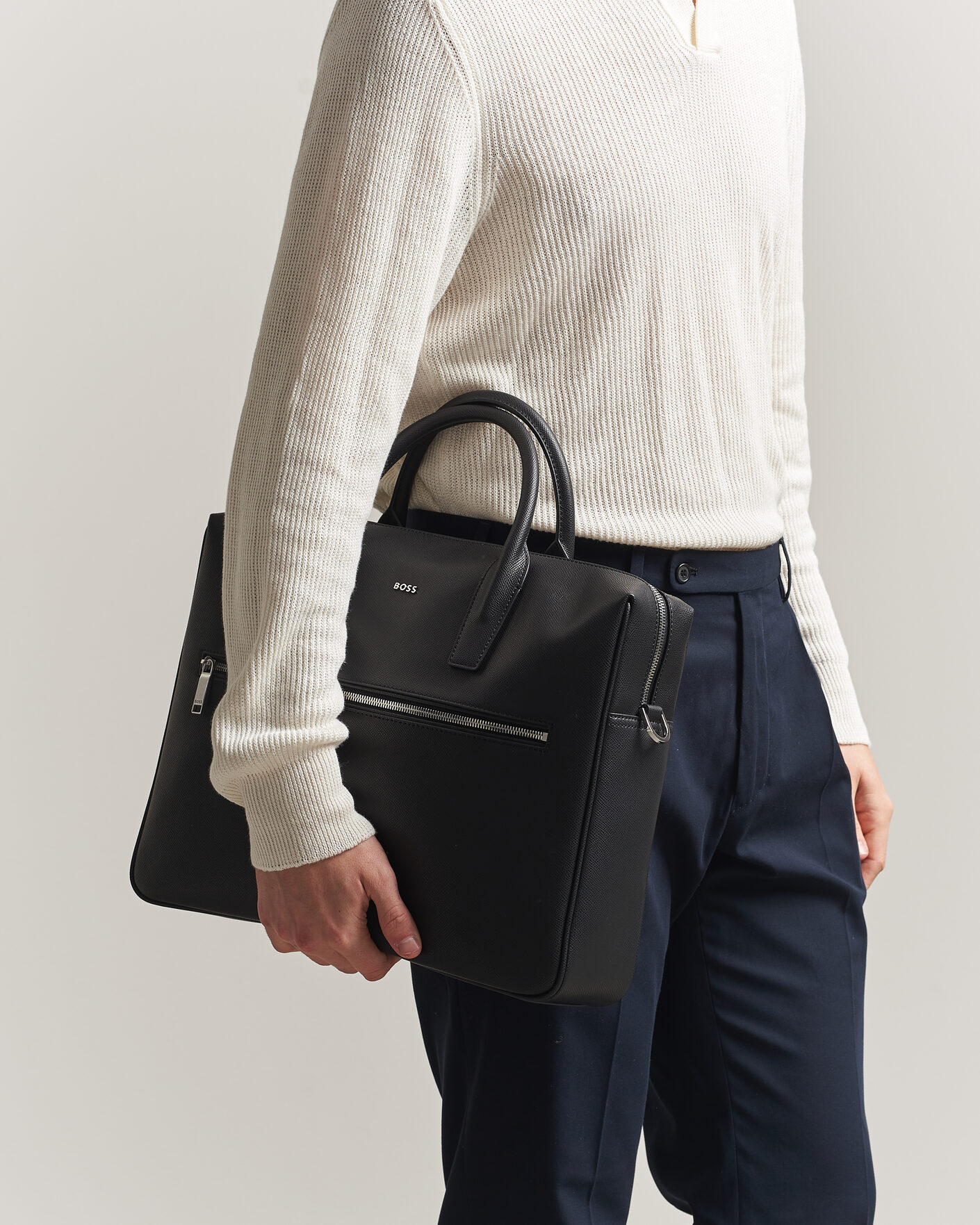 Hombres | Bolsos | BOSS BLACK | Daxter Leather Briefcase Black