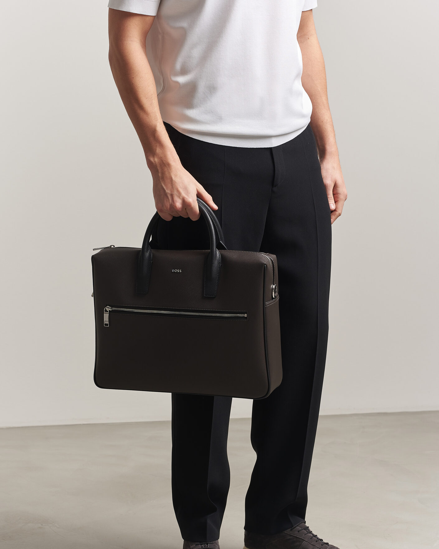 Hombres | Bolsos | BOSS BLACK | Daxter Leather Briefcase Dark Brown
