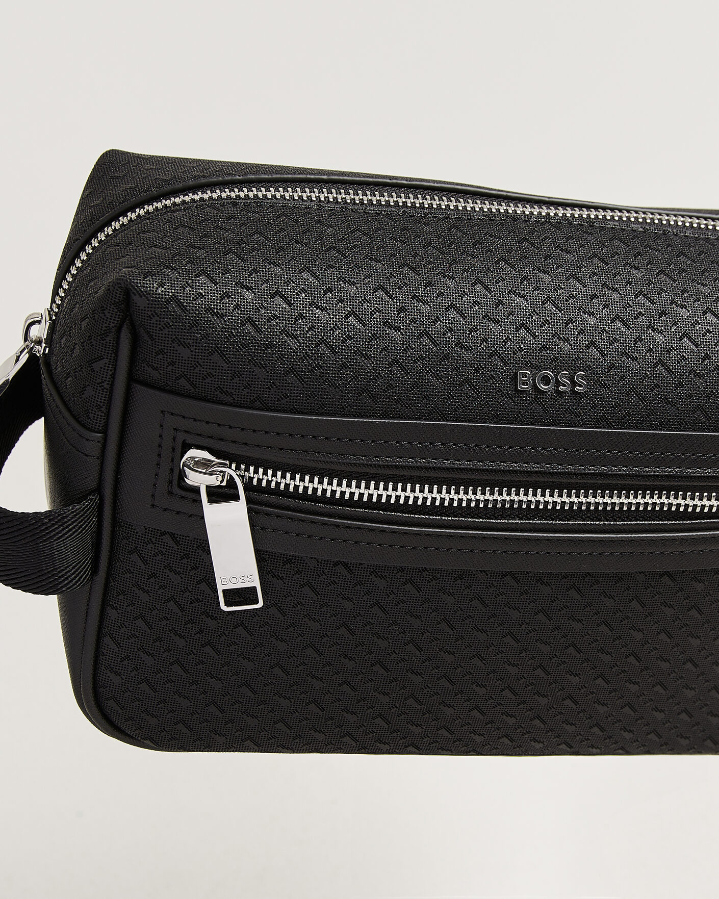 Hombres | Bolsos | BOSS BLACK | Daxter Monogram Leather Washbag Black