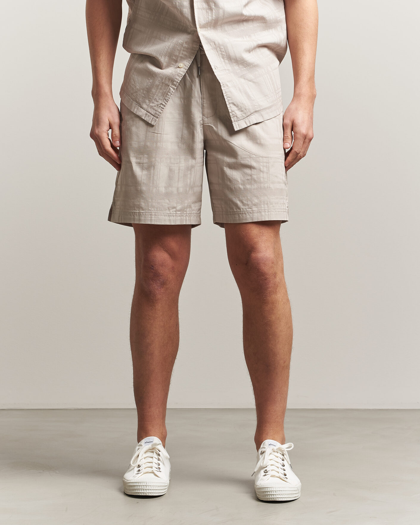 Hombres | Pantalones cortos | BOSS ORANGE | Sandrew Cotton Drawstring Shorts Open Grey