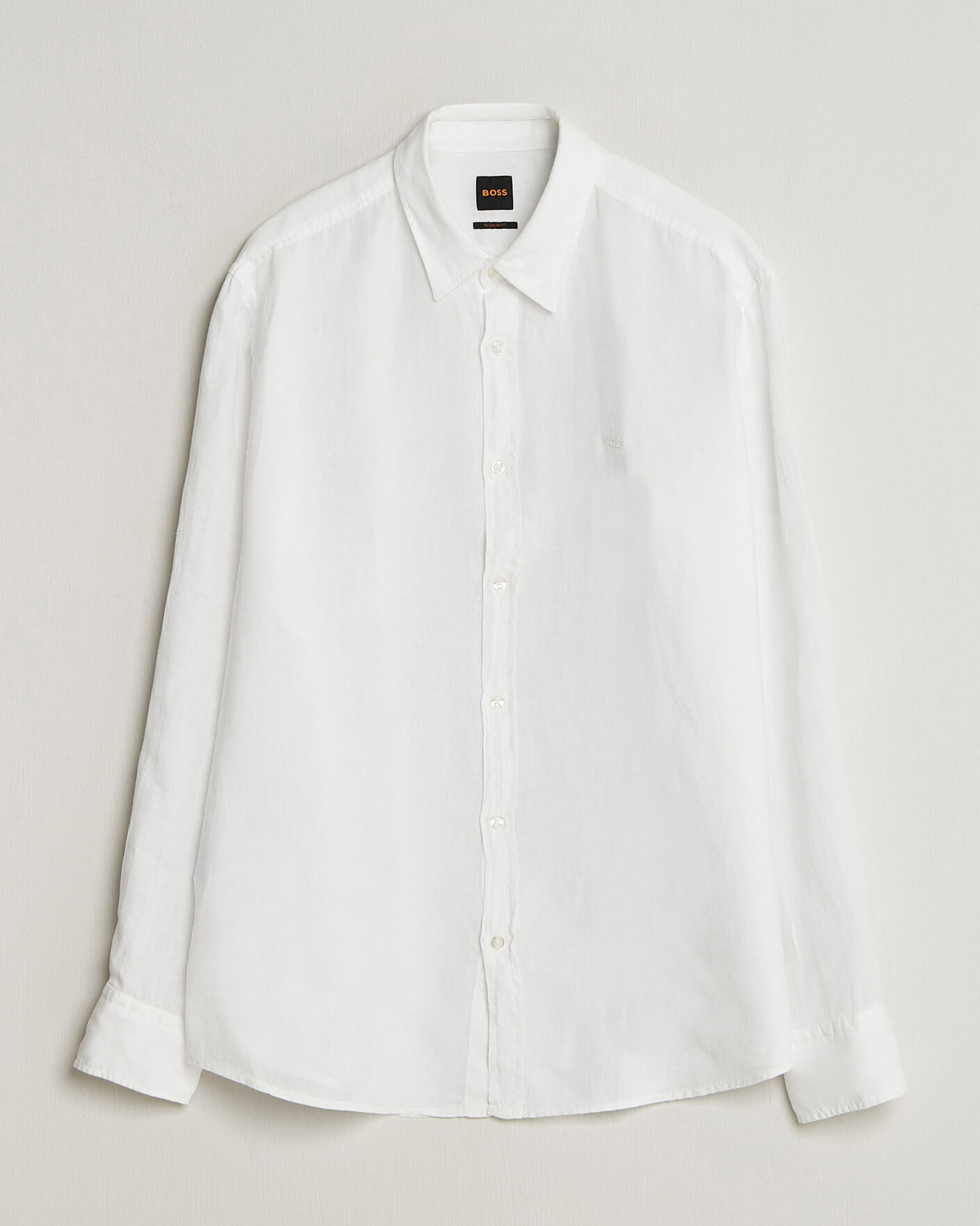Hombres | Camisas | BOSS ORANGE | Relegant Linen Shirt White