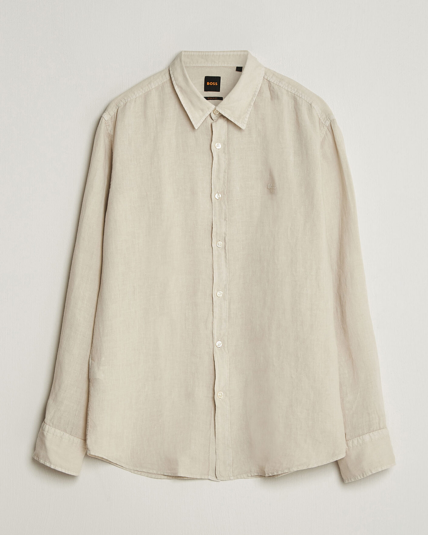 Hombres | Camisas | BOSS ORANGE | Relegant Linen Shirt Light Beige