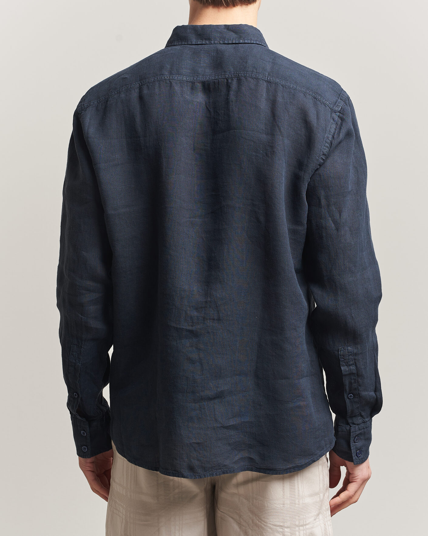 Hombres | Camisas | BOSS ORANGE | Relegant Linen Shirt Dark Blue