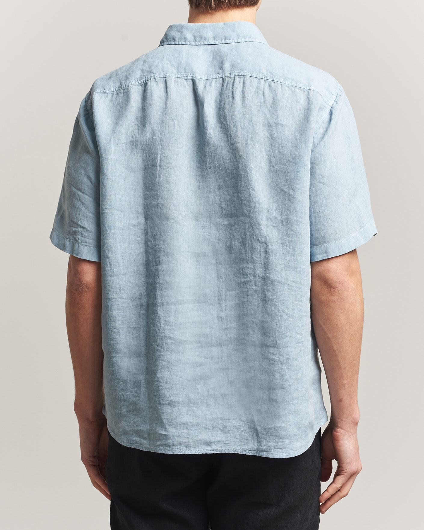 Hombres | Camisas | BOSS ORANGE | Rash Linen Short Sleeve Shirt Light Blue