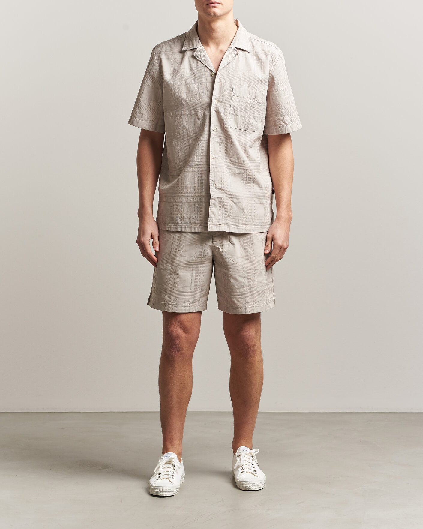 Hombres | Camisas | BOSS ORANGE | Rayer Cotton Resort Shirt Beige