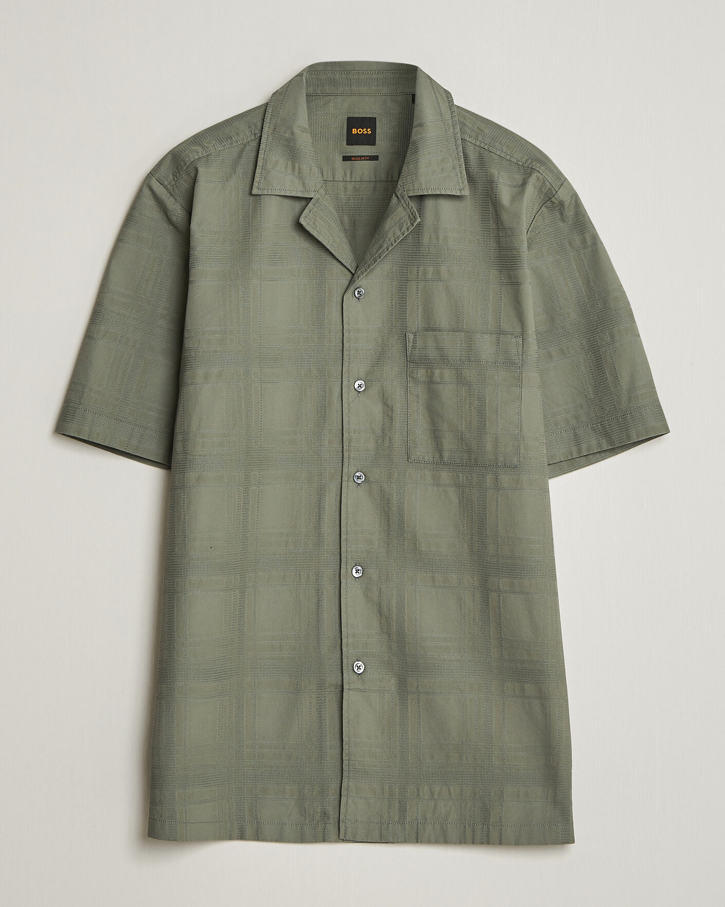 Hombres | Camisas | BOSS ORANGE | Rayer Cotton Resort Shirt Open Grey