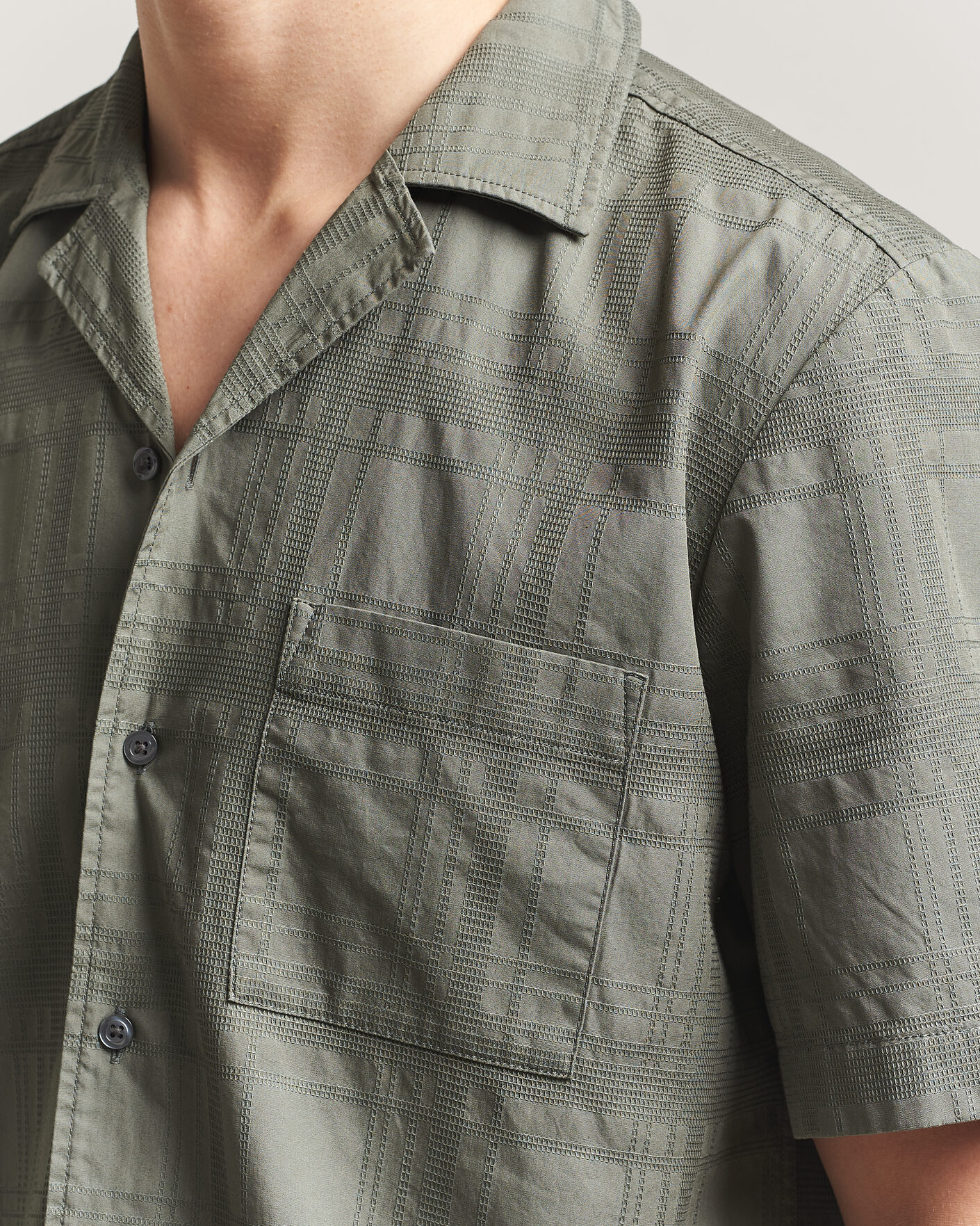 Hombres | Camisas | BOSS ORANGE | Rayer Cotton Resort Shirt Open Grey