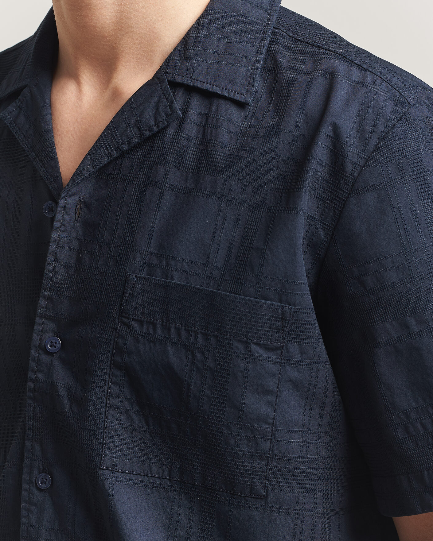 Hombres | Camisas | BOSS ORANGE | Rayer Cotton Resort Shirt Dark Blue