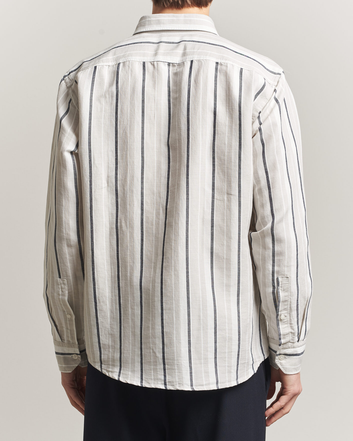 Hombres | Camisas | BOSS ORANGE | Ricoplus Linen/Cotton Striped Shirt Beige