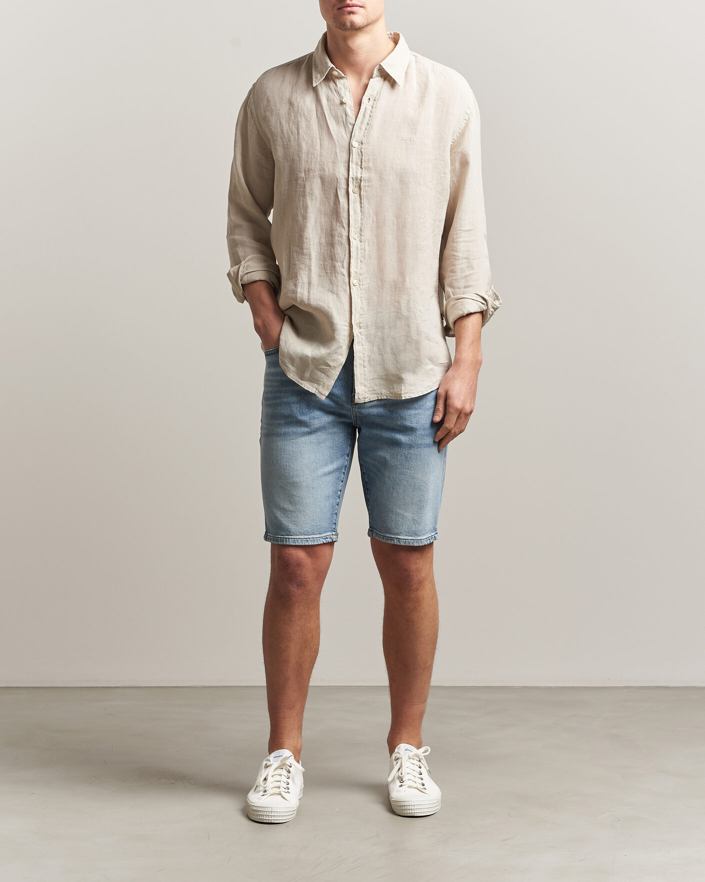 Hombres | Pantalones cortos | BOSS ORANGE | Re.Maine Denim Shorts Light Blue