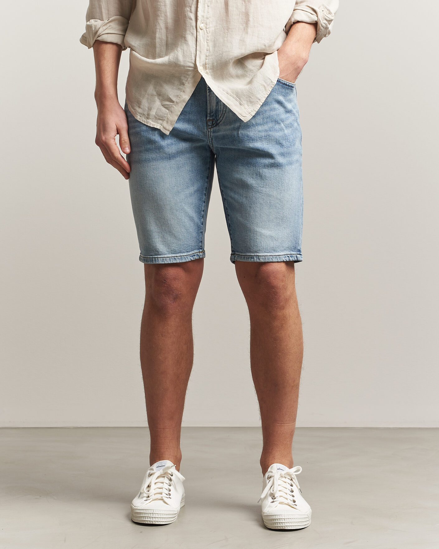 Hombres | Pantalones cortos | BOSS ORANGE | Re.Maine Denim Shorts Light Blue